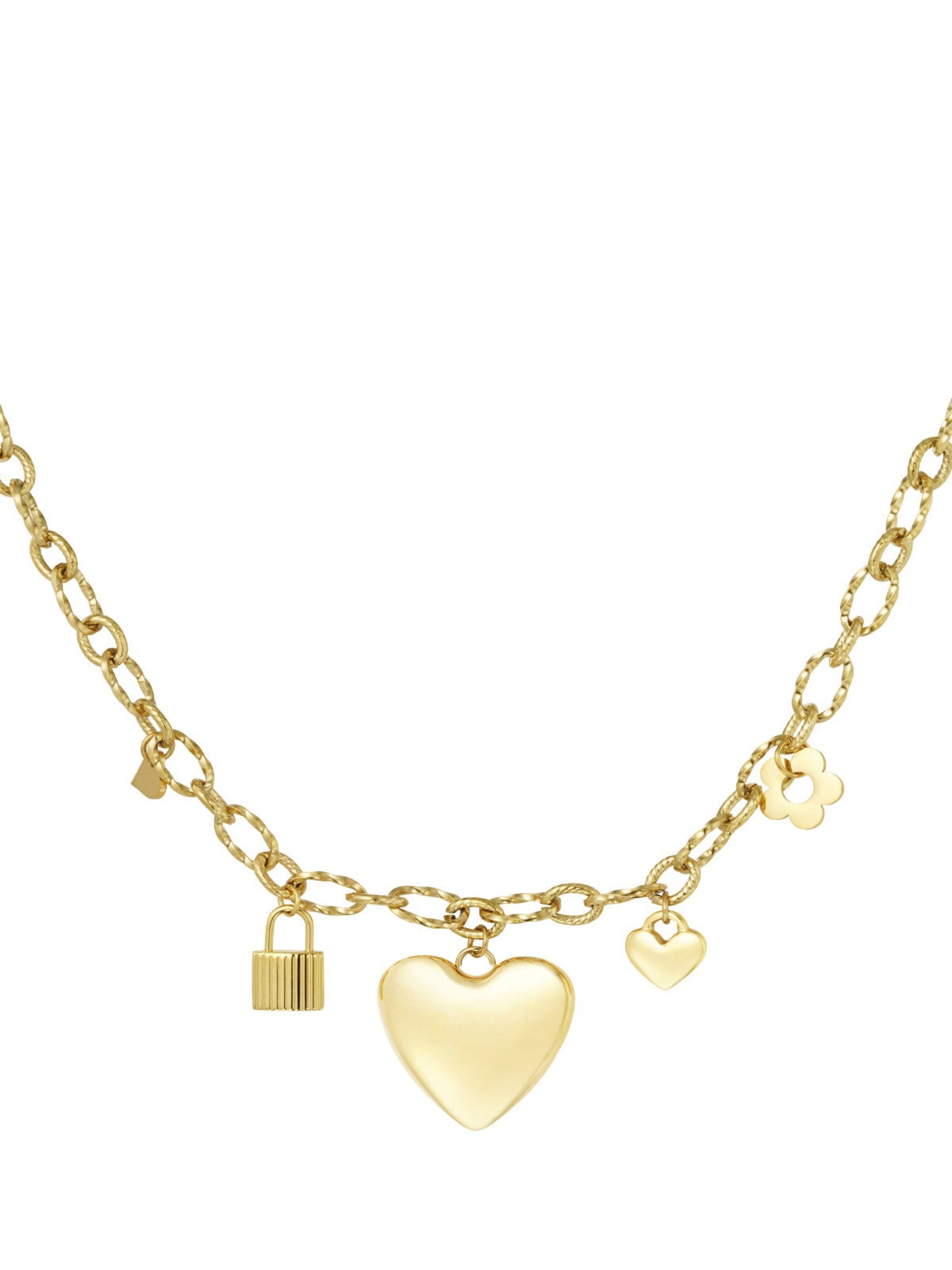 Charm Halskette "Love" und gold oder silber