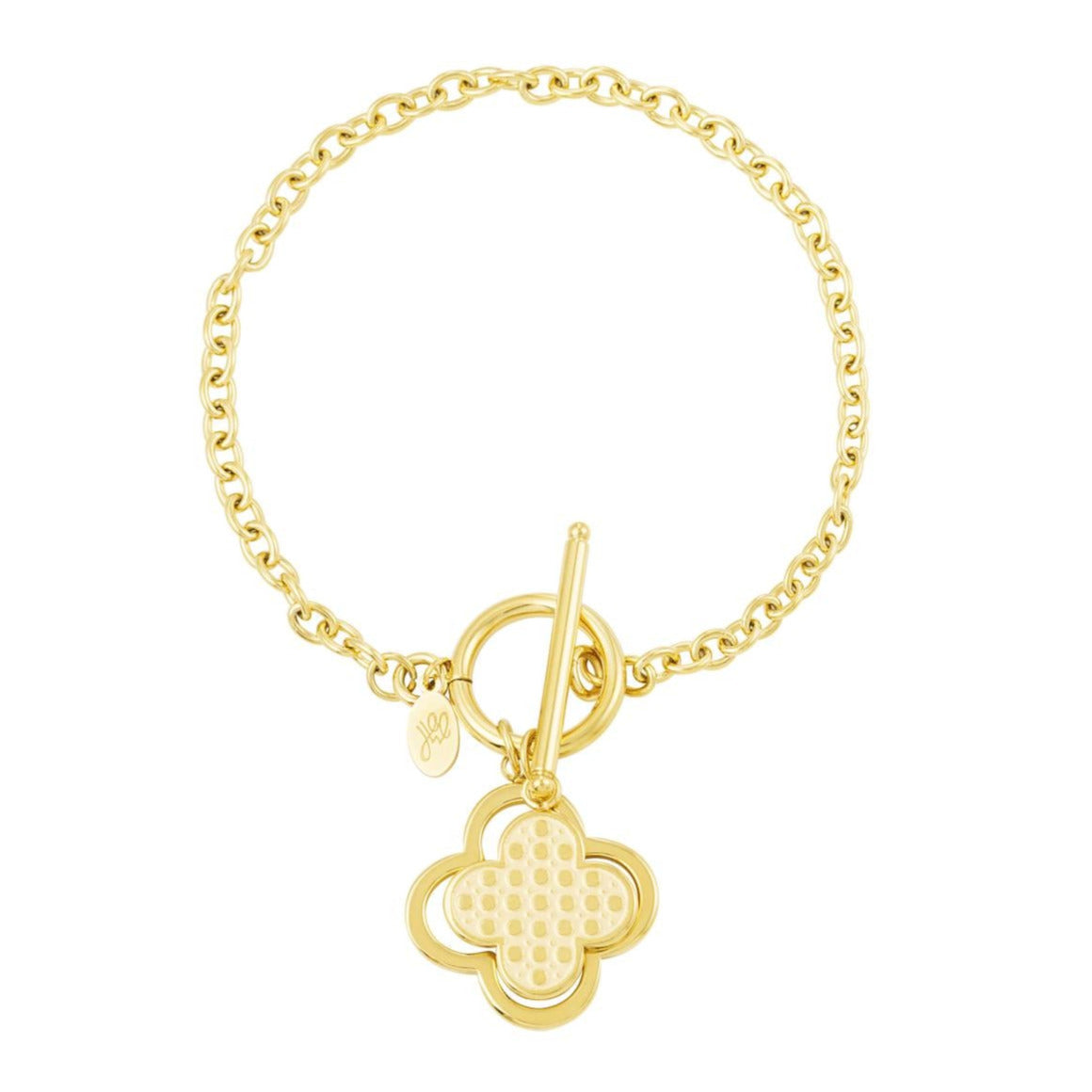 Armband Doppel Kleeblatt golden