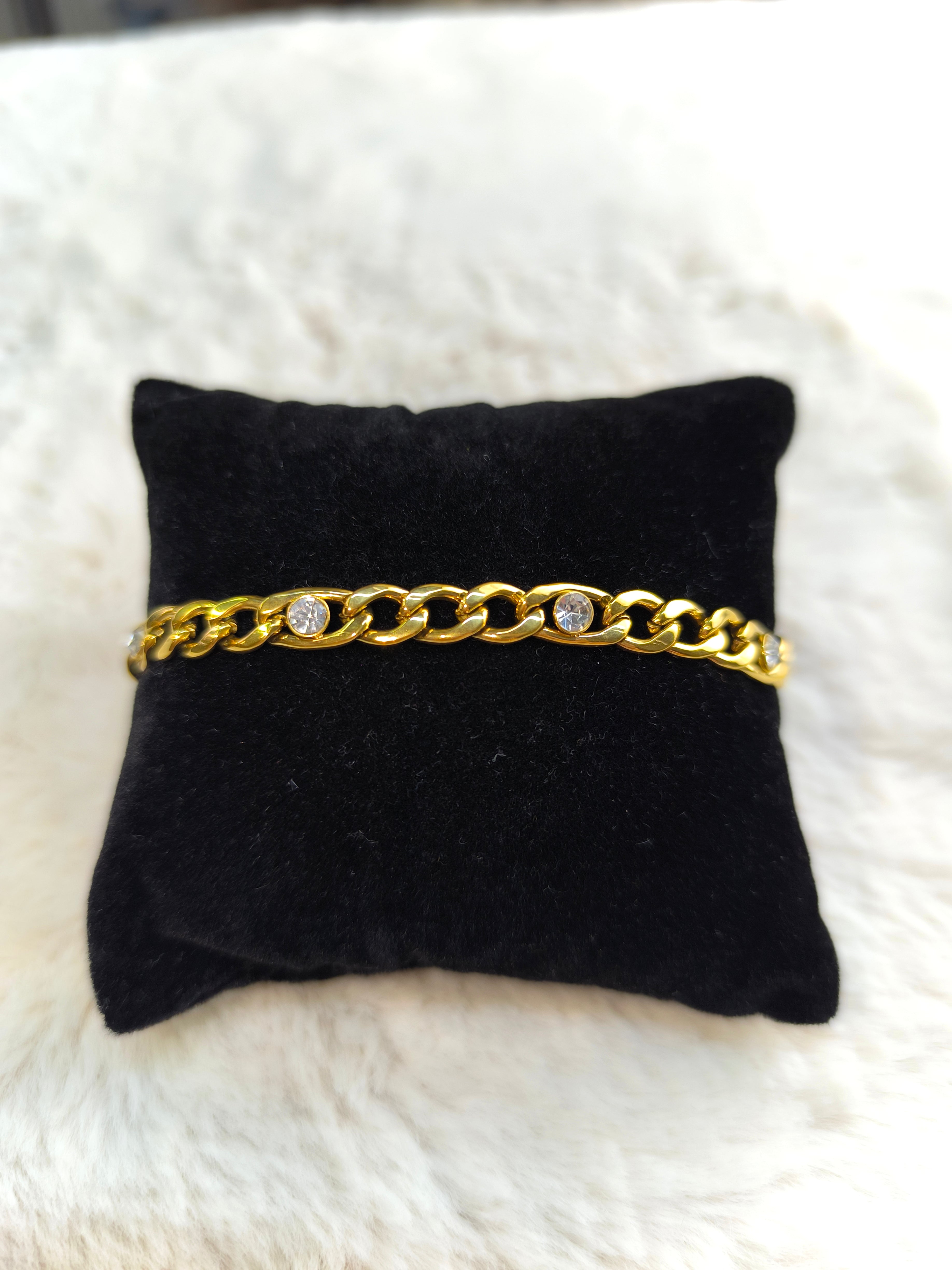 Gliederarmband mit kleinen Zirkonias