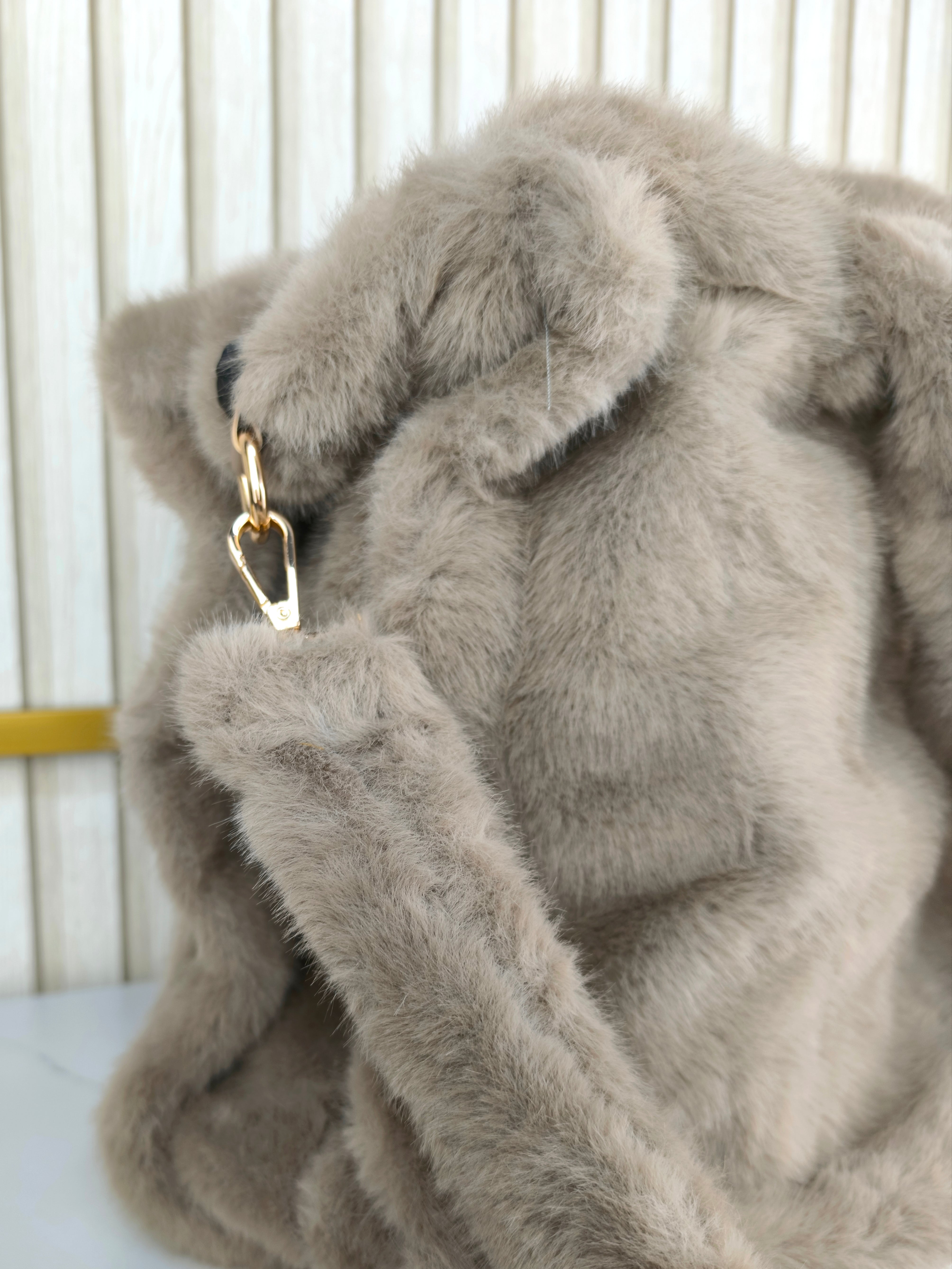 Grosse Felltasche taupe