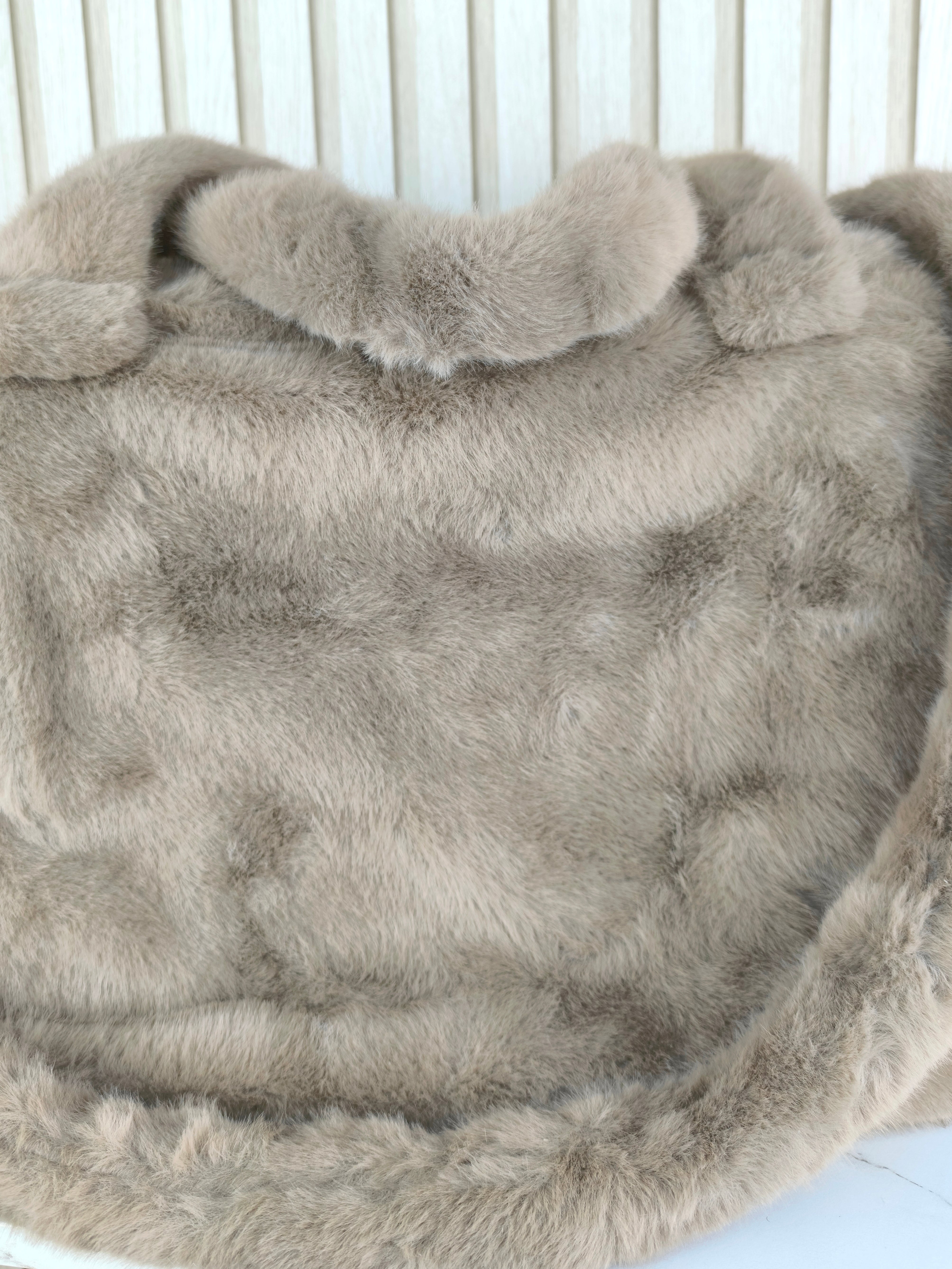 Grosse Felltasche taupe