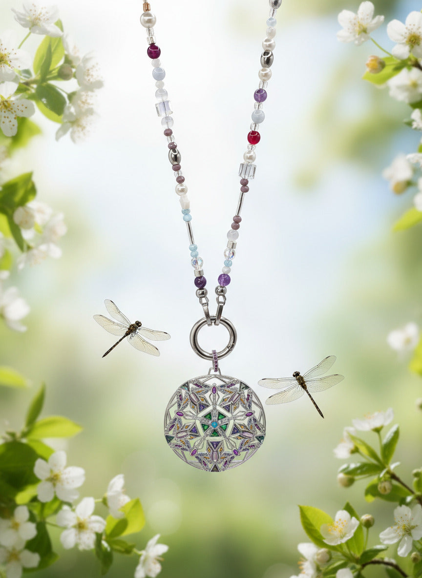 Lange Perlenkette "Libelle" ca. 90 cm