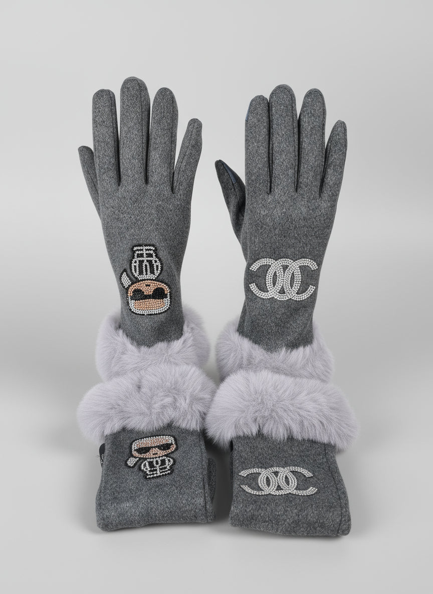 Warme Handschuhe grau in 2 Varianten