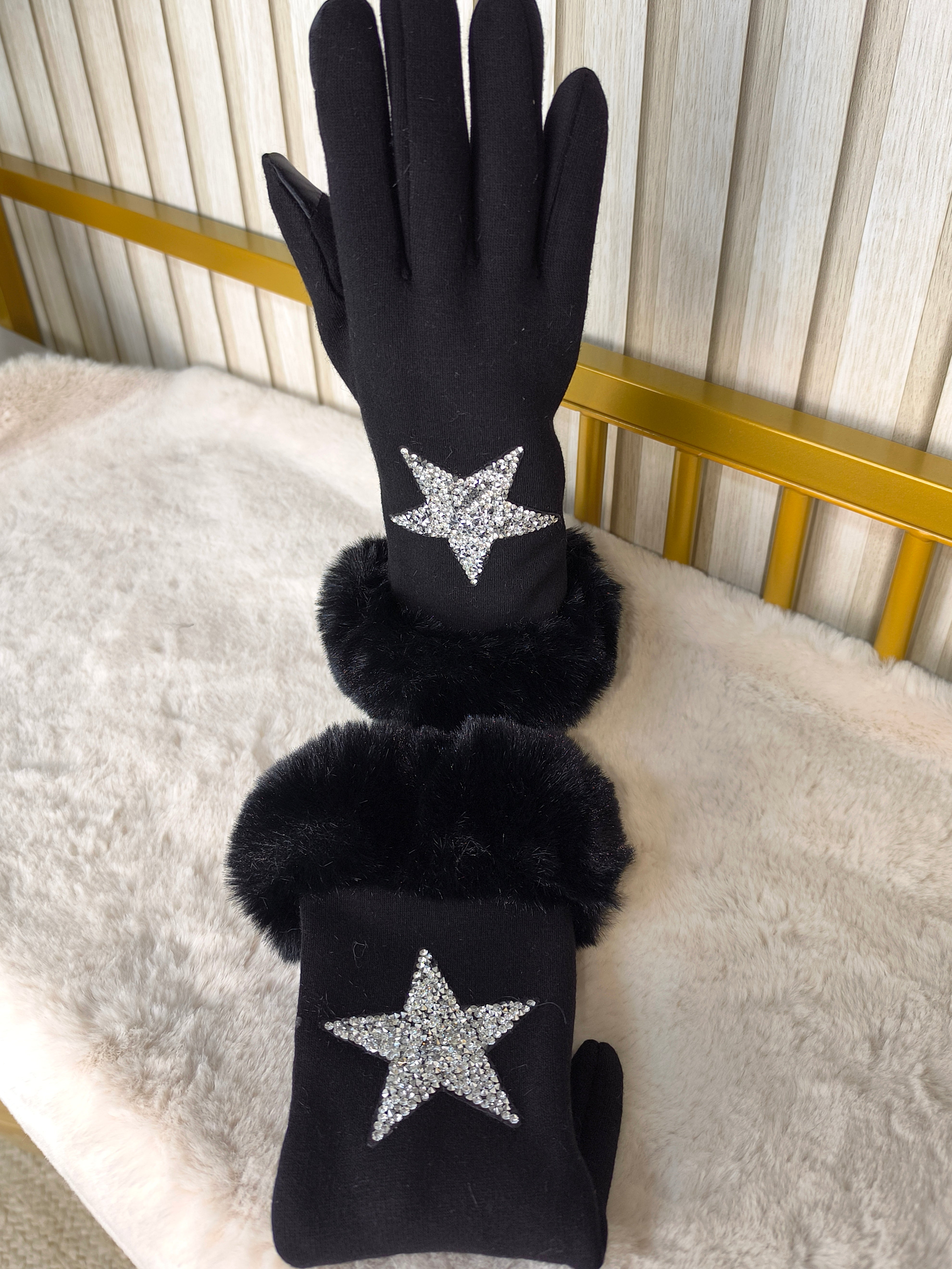 Warme Handschuhe schwarz in 4 Varianten