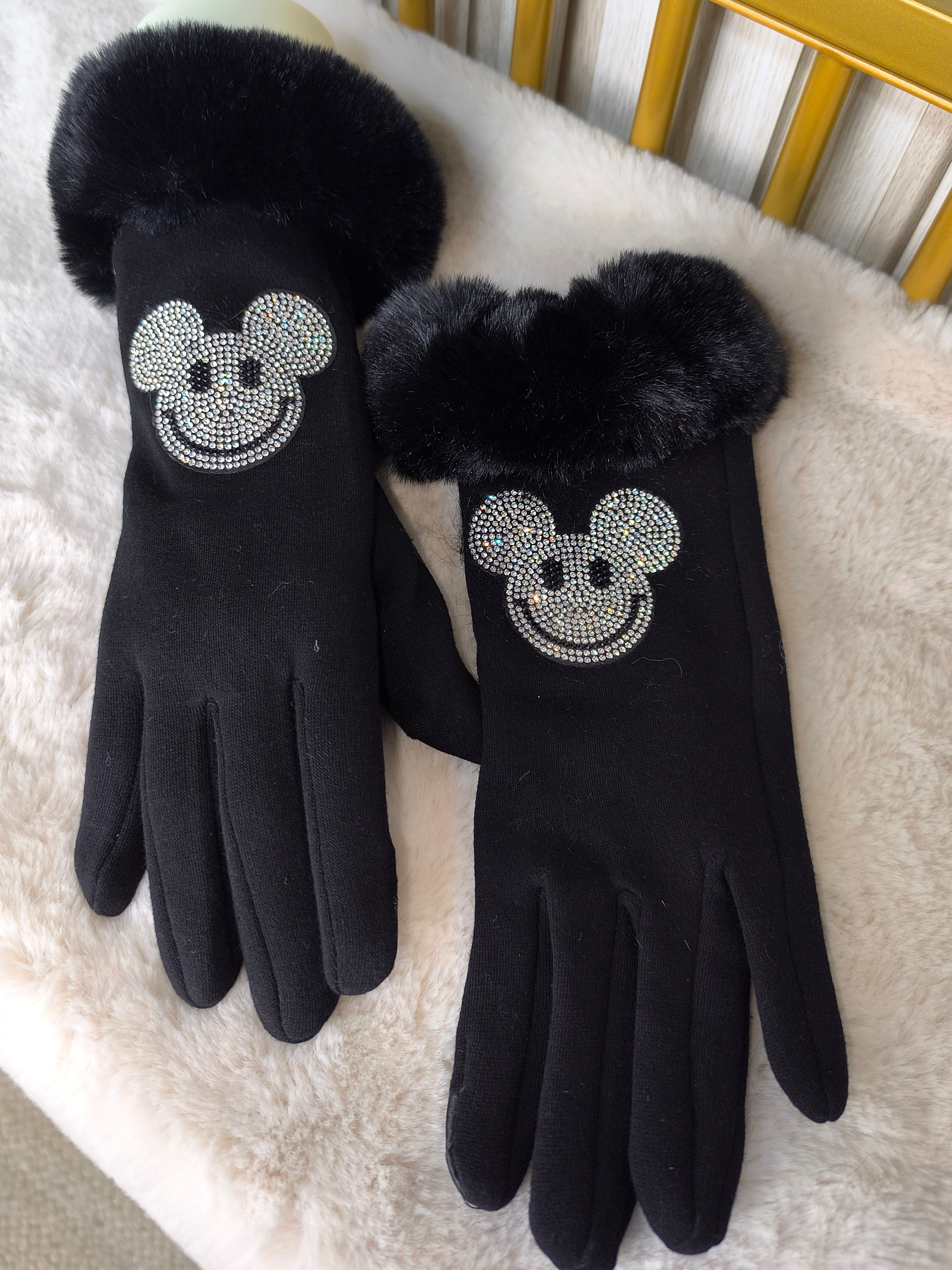 Warme Handschuhe schwarz in 4 Varianten