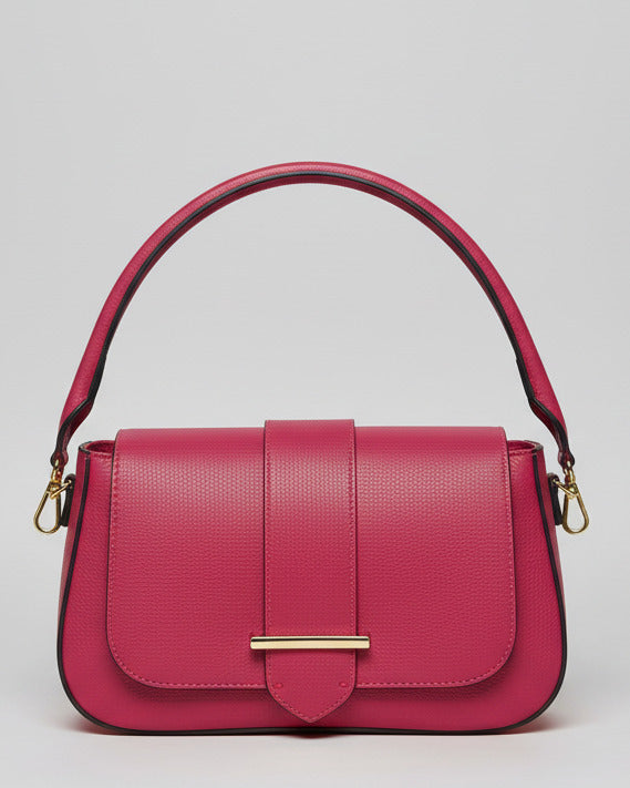 Mittelgroße Handtasche aus Leder in rot