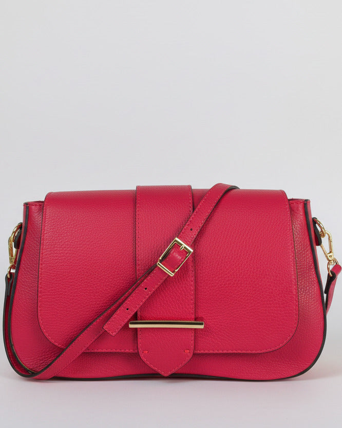 Mittelgroße Handtasche aus Leder in rot