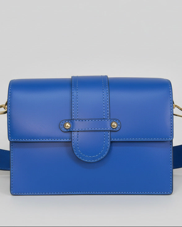 Kleine Handtasche aus Leder in blau