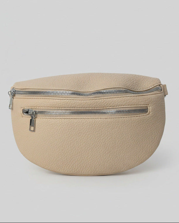 Crossbag/Gürteltasche in dunkelbeige