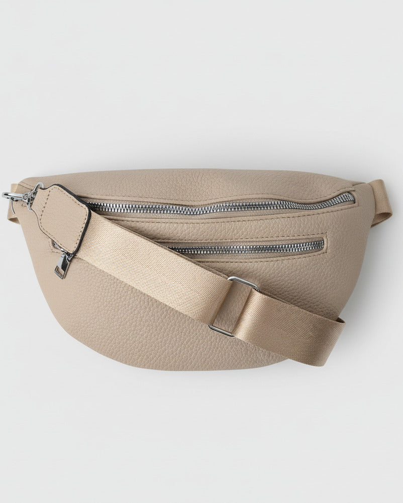 Crossbag/Gürteltasche in dunkelbeige