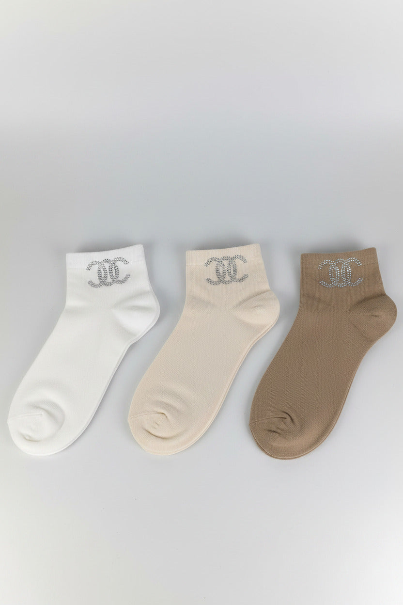 Sneaker - Socken "CC" in 3 Farben (36-41)