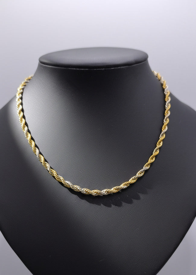 Geflochtene Edelstahl Halskette "Twister" Gold/Silber
