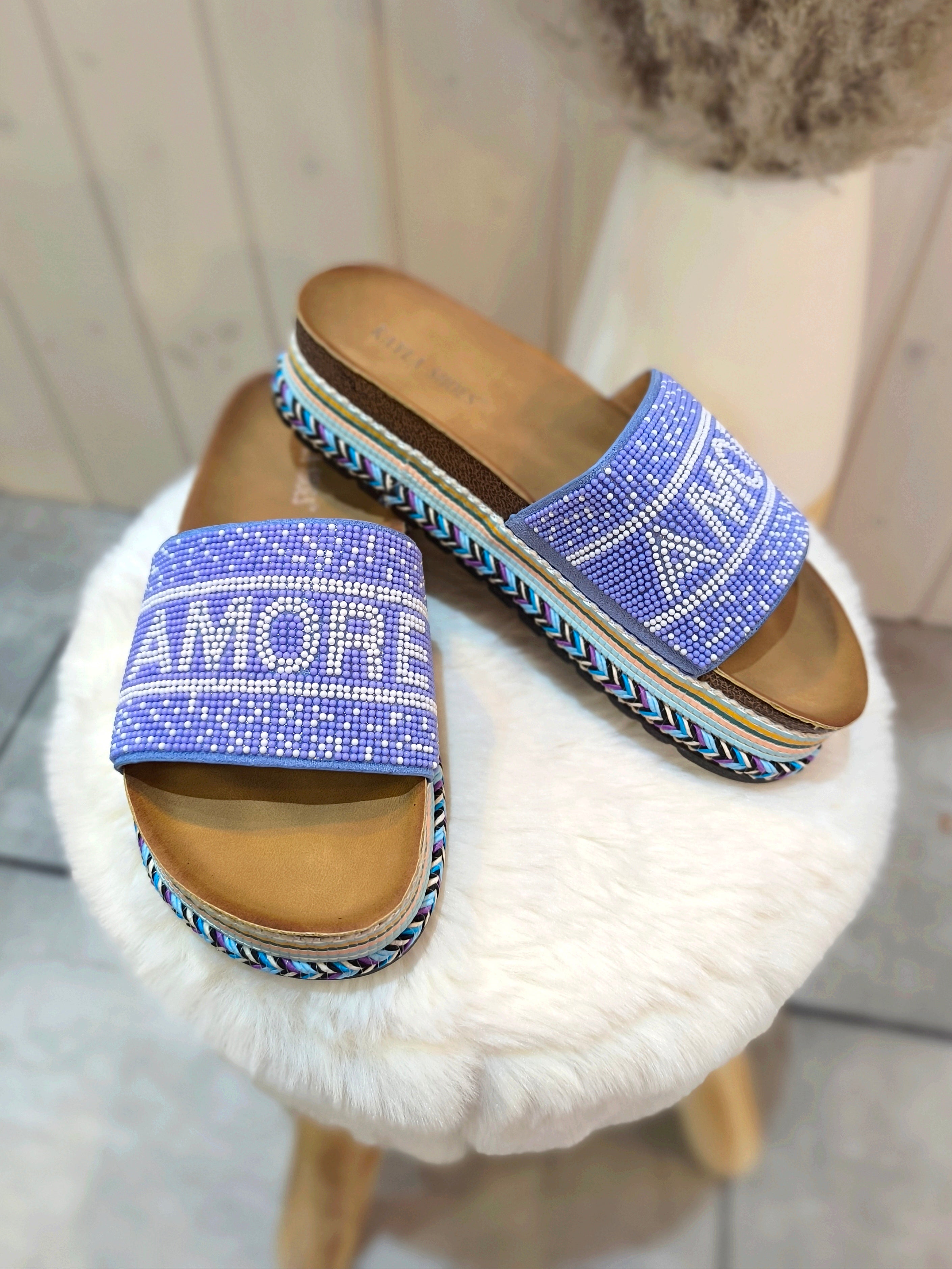 Pantoletten "Amore" in blau