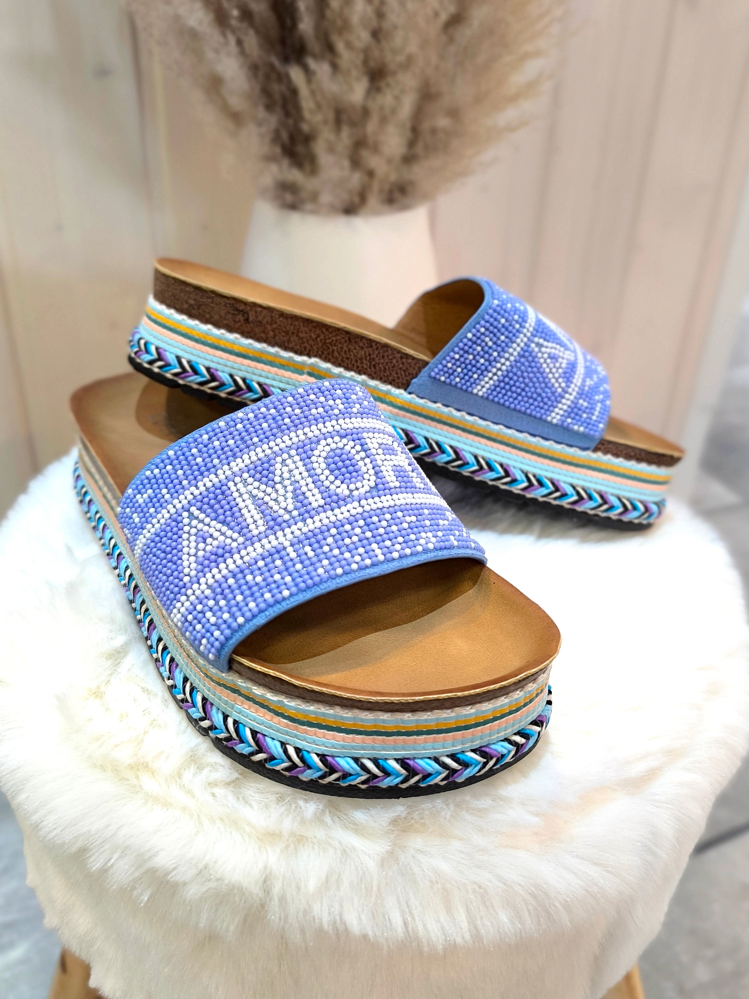 Pantoletten "Amore" in blau