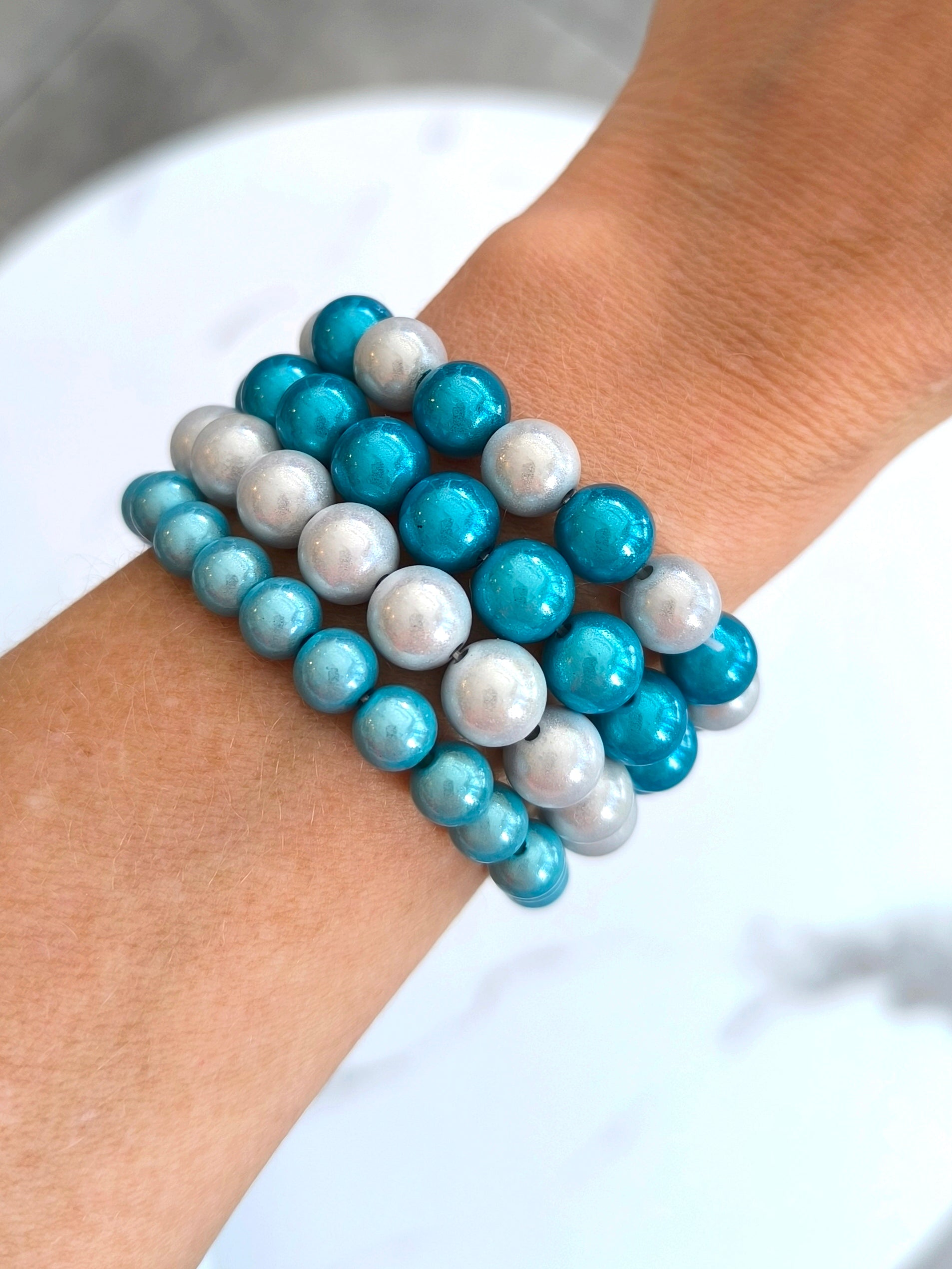 magisches Perlenarmband Petrol/Türkis oder Mix