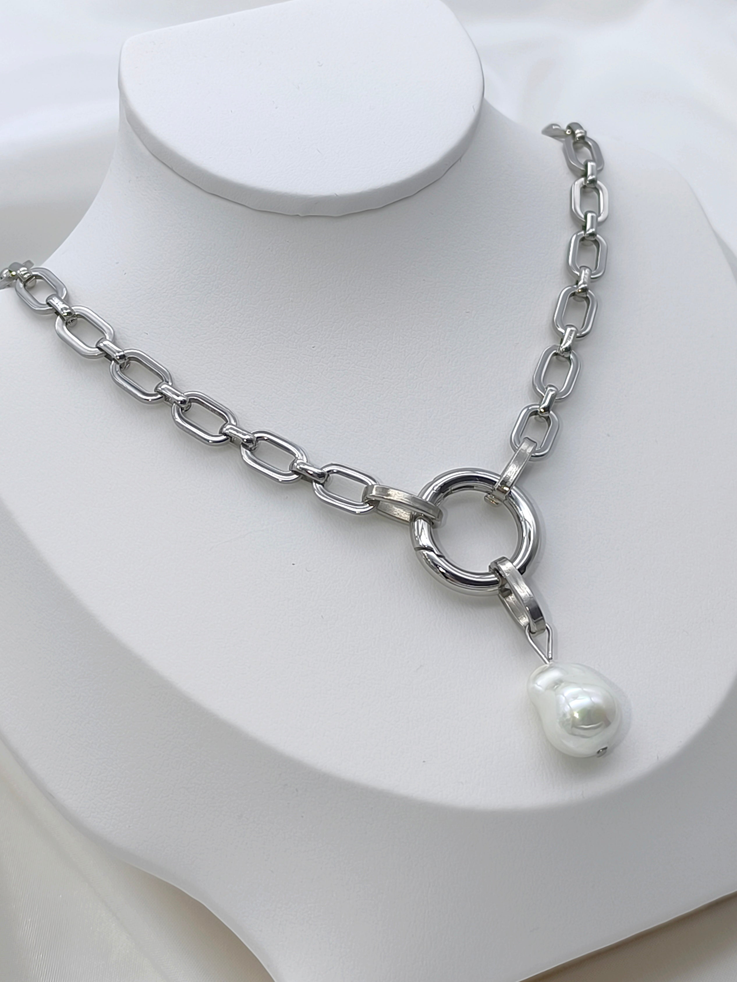 Goldene Kette mit Anhänger - Halskette Damen und Choker Kette in einem