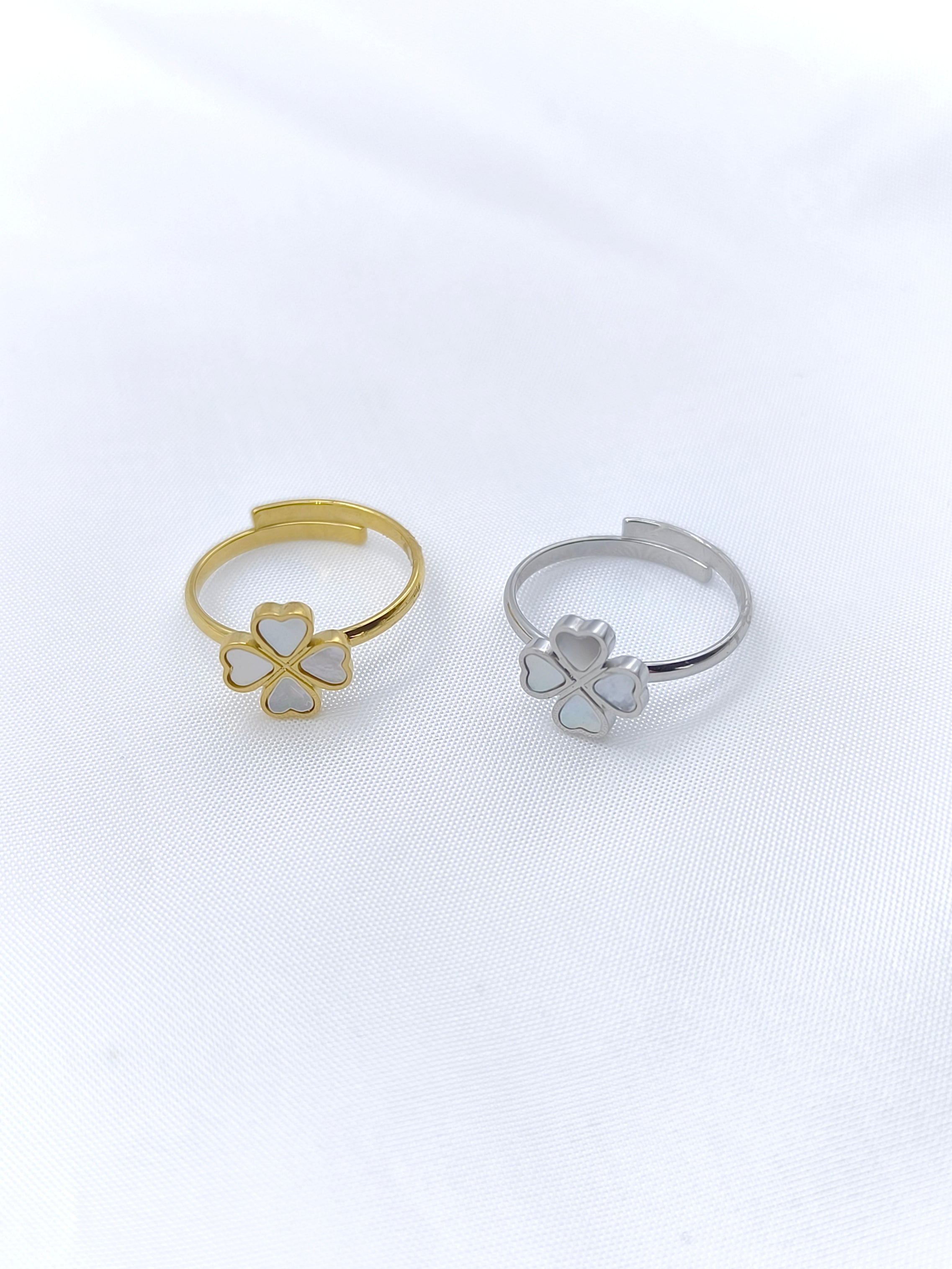 Muschel Ring Kleeblatt