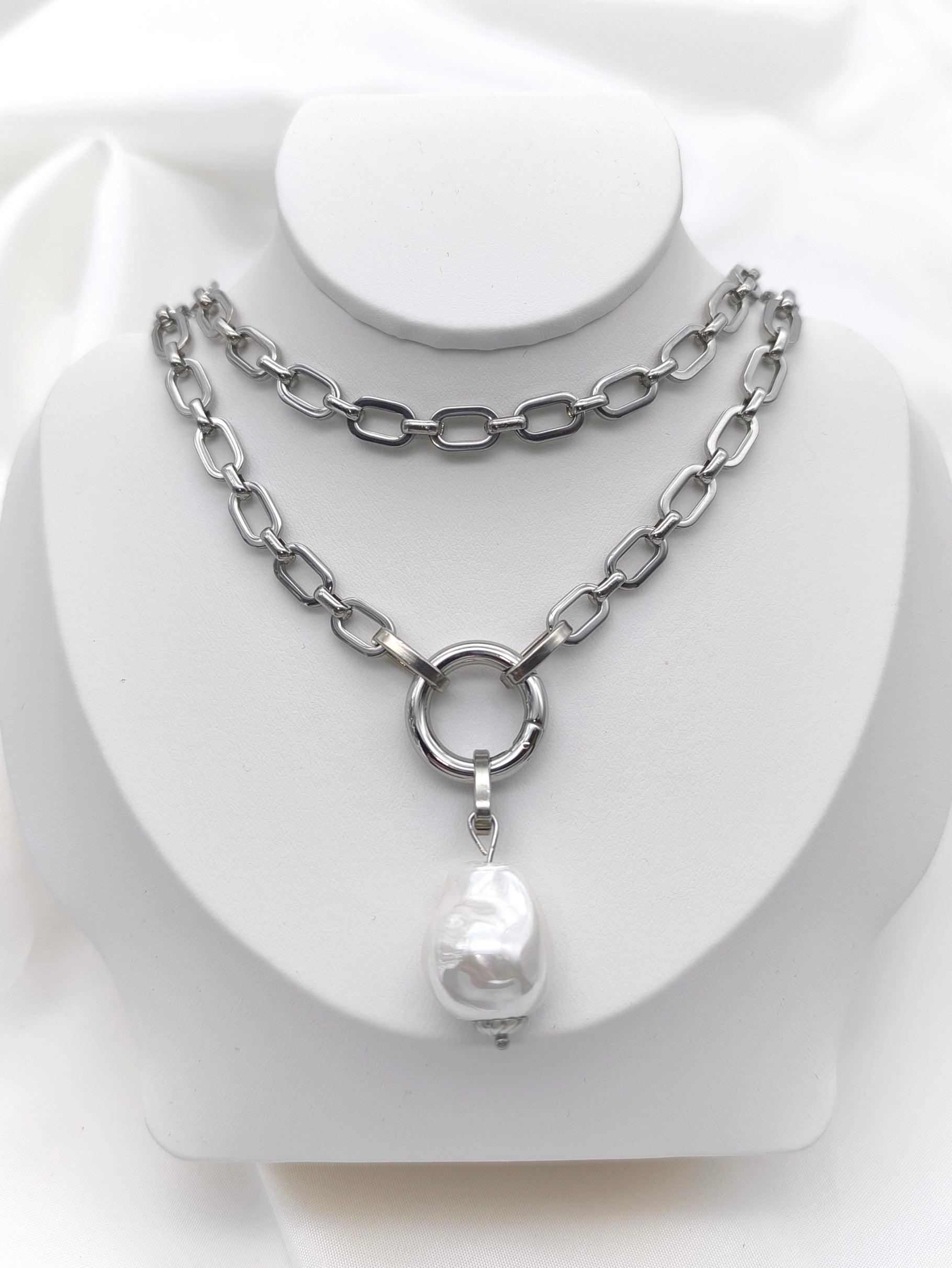 Lange Statement - Kette mit Barockperle