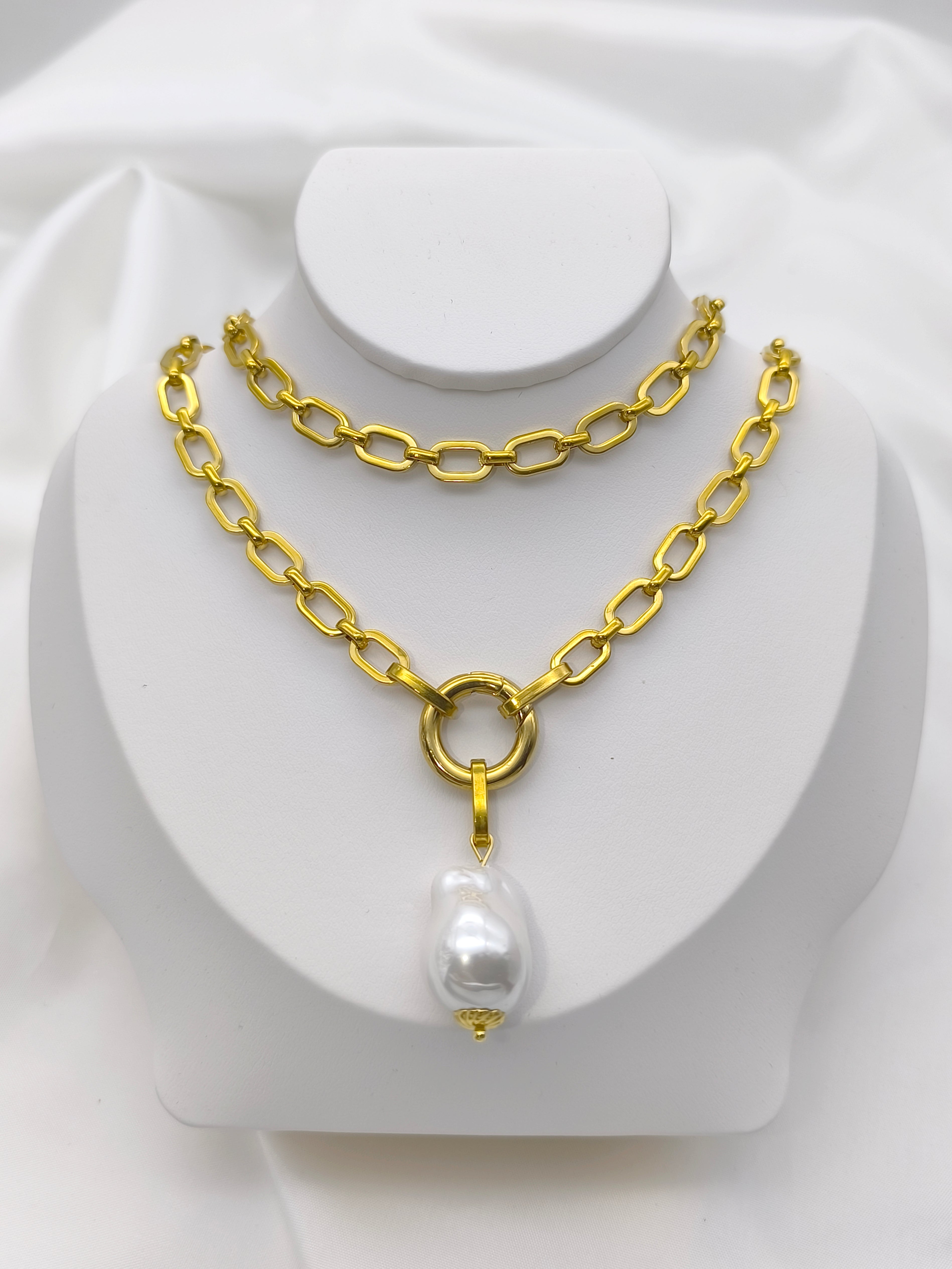 Lange Statement - Kette mit Barockperle