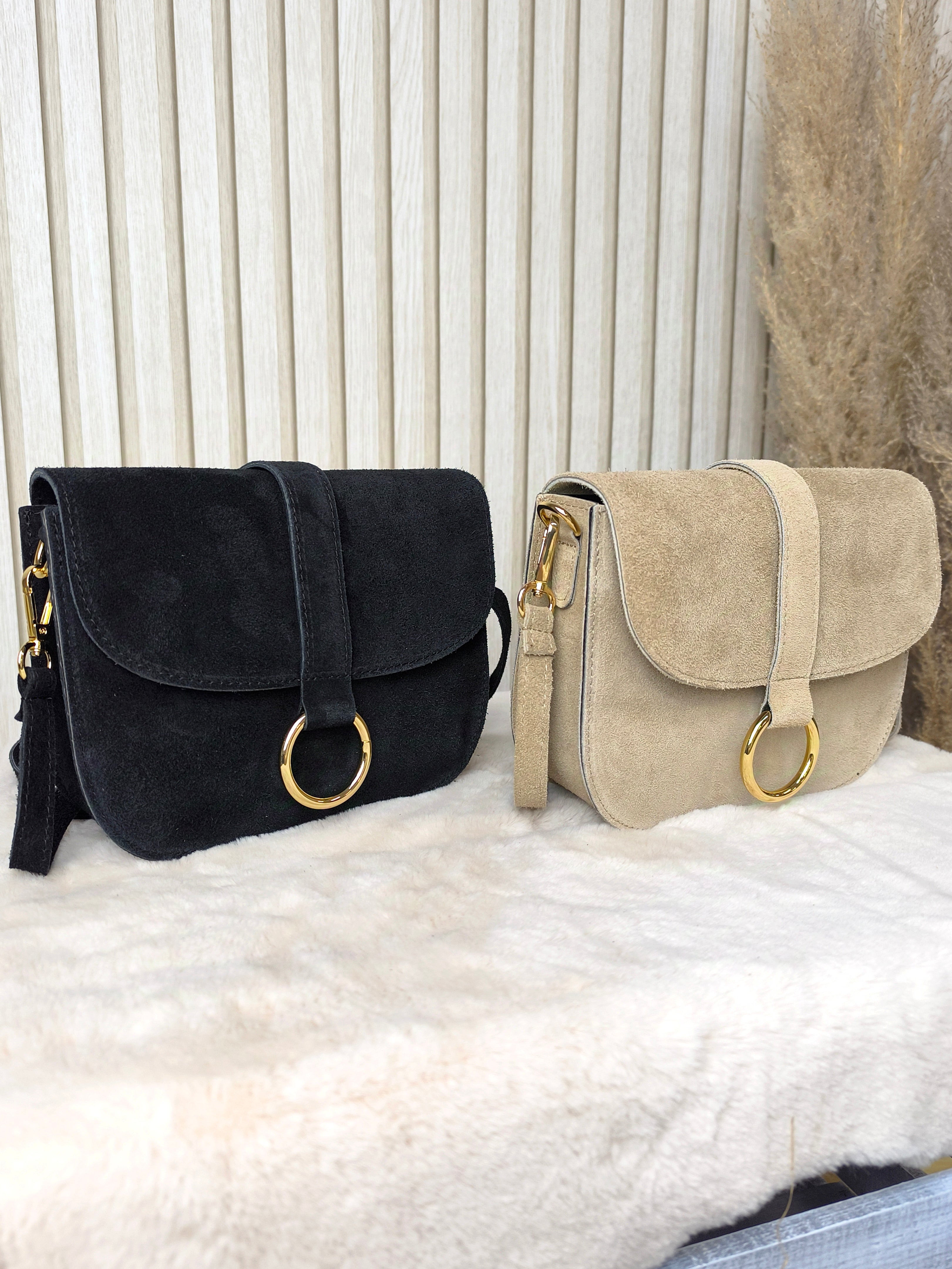 Echt Wildleder - Handtasche in 2 Farben