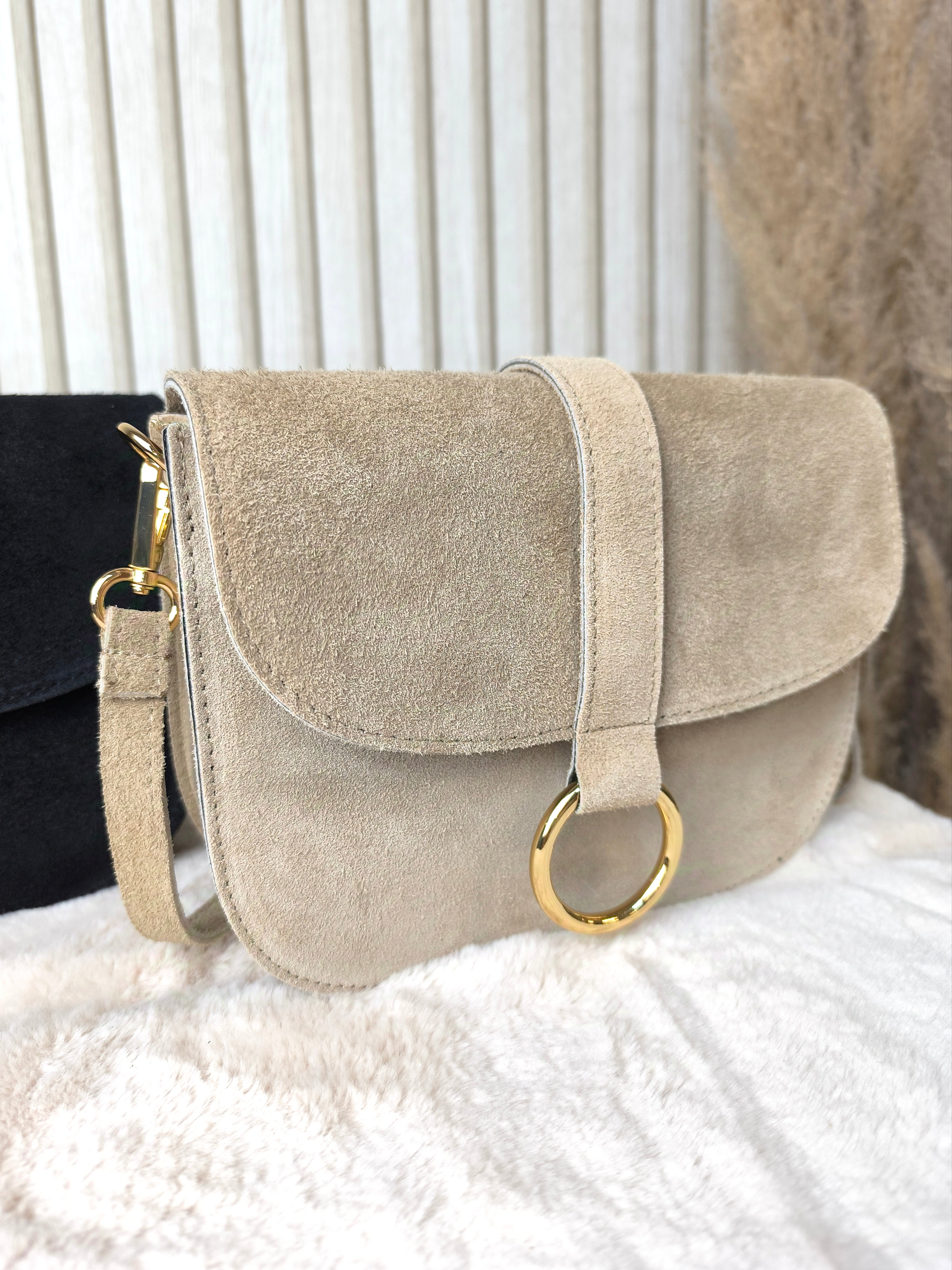 Echt Wildleder - Handtasche in 2 Farben