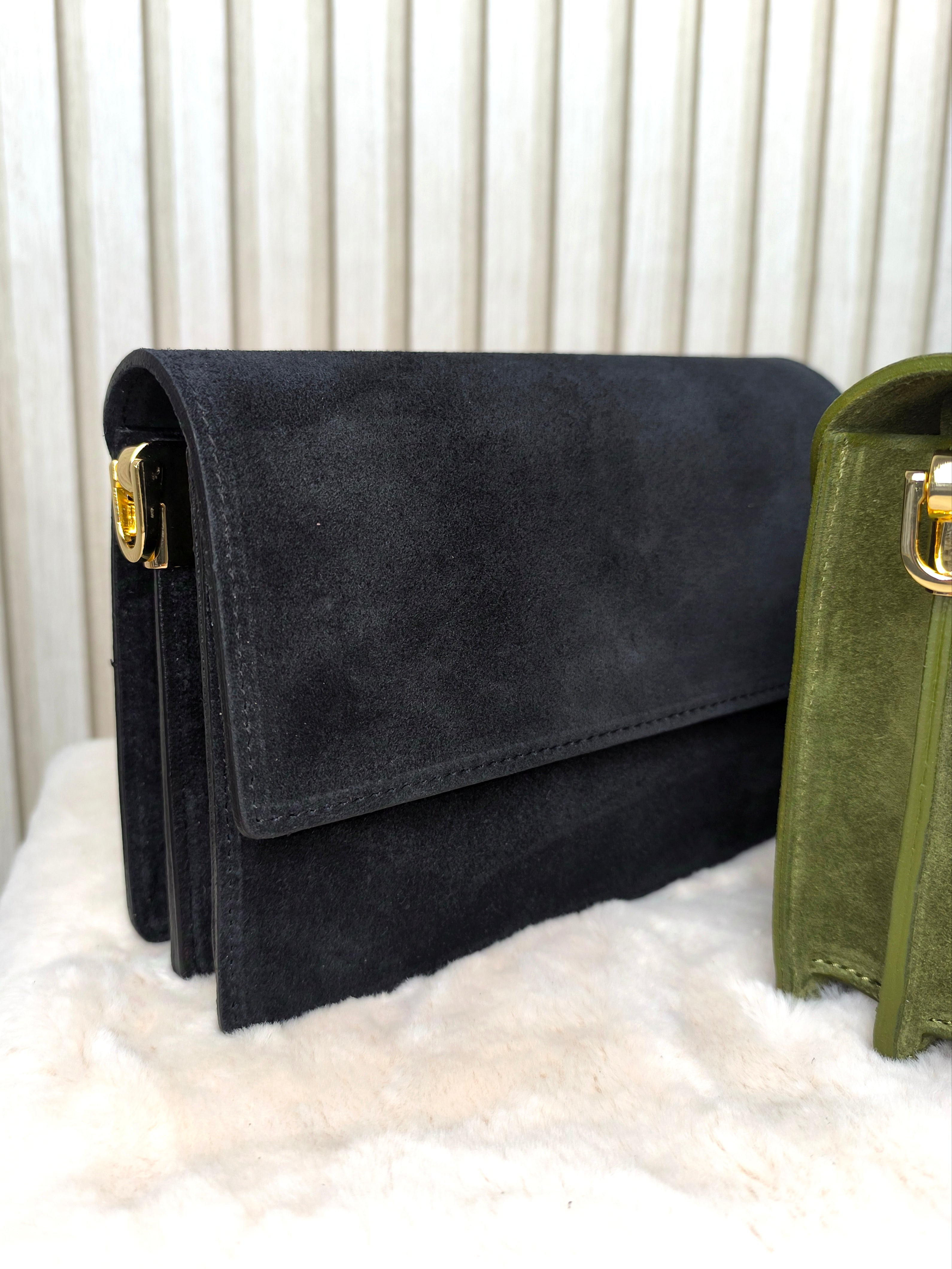 Echt Wildleder - Handtasche in 3 Farben