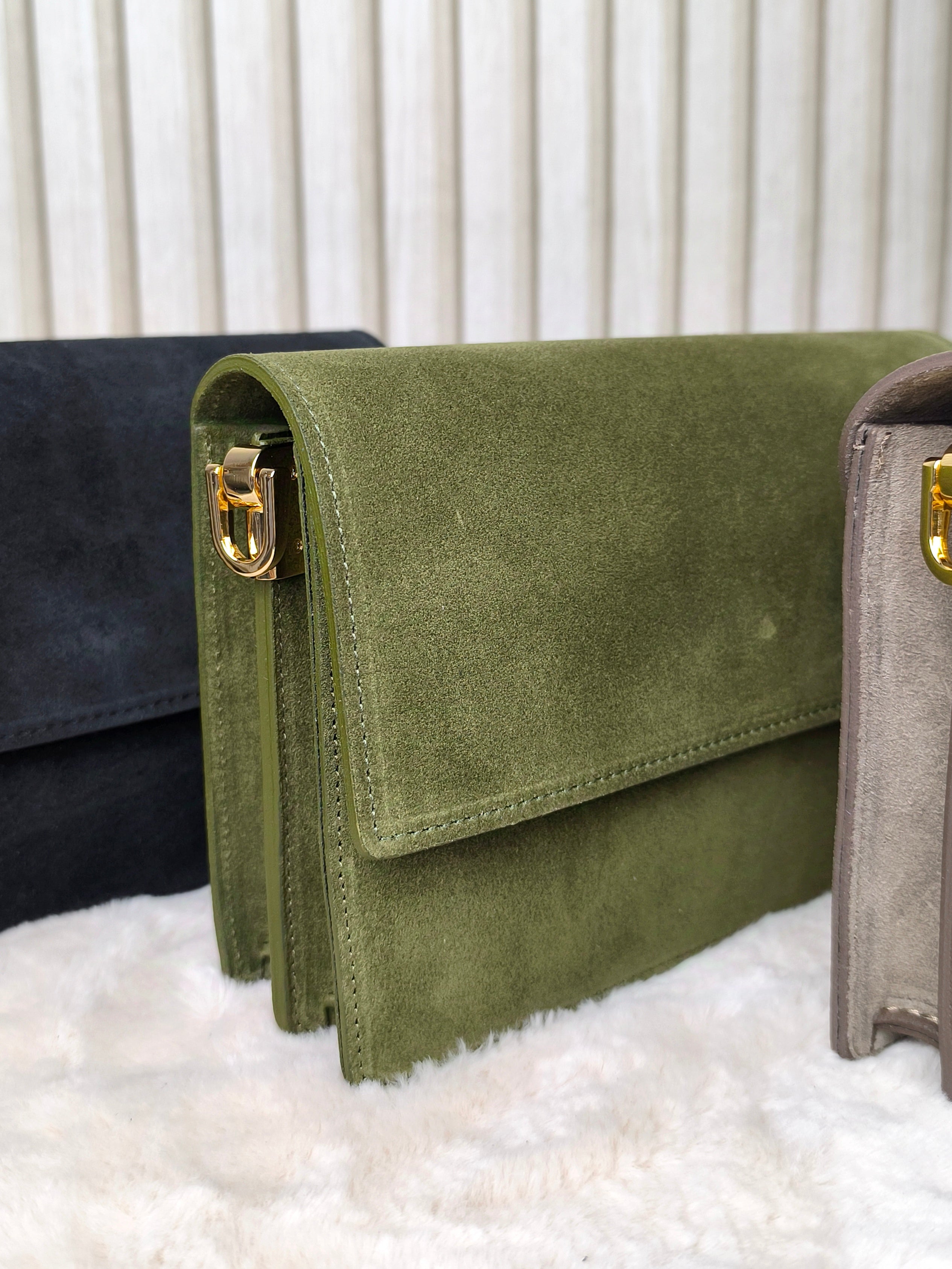 Echt Wildleder - Handtasche in 3 Farben