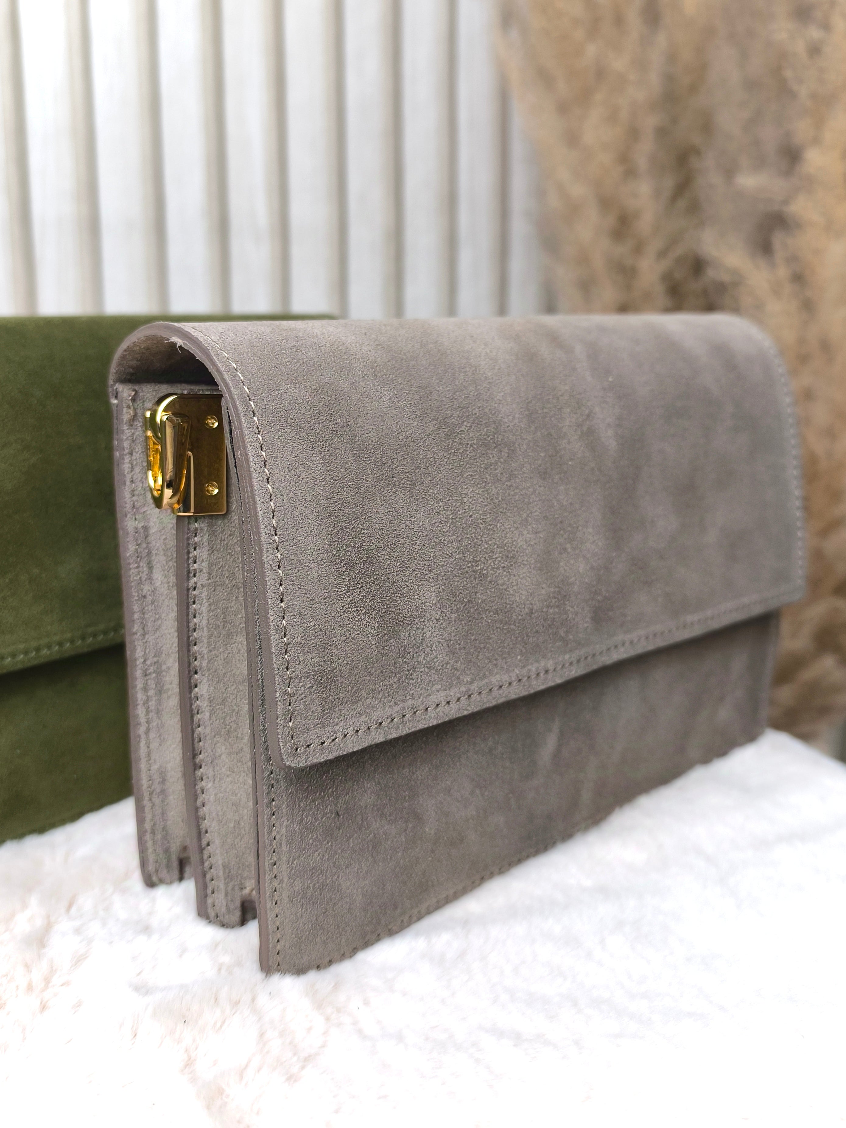 Echt Wildleder - Handtasche in 3 Farben