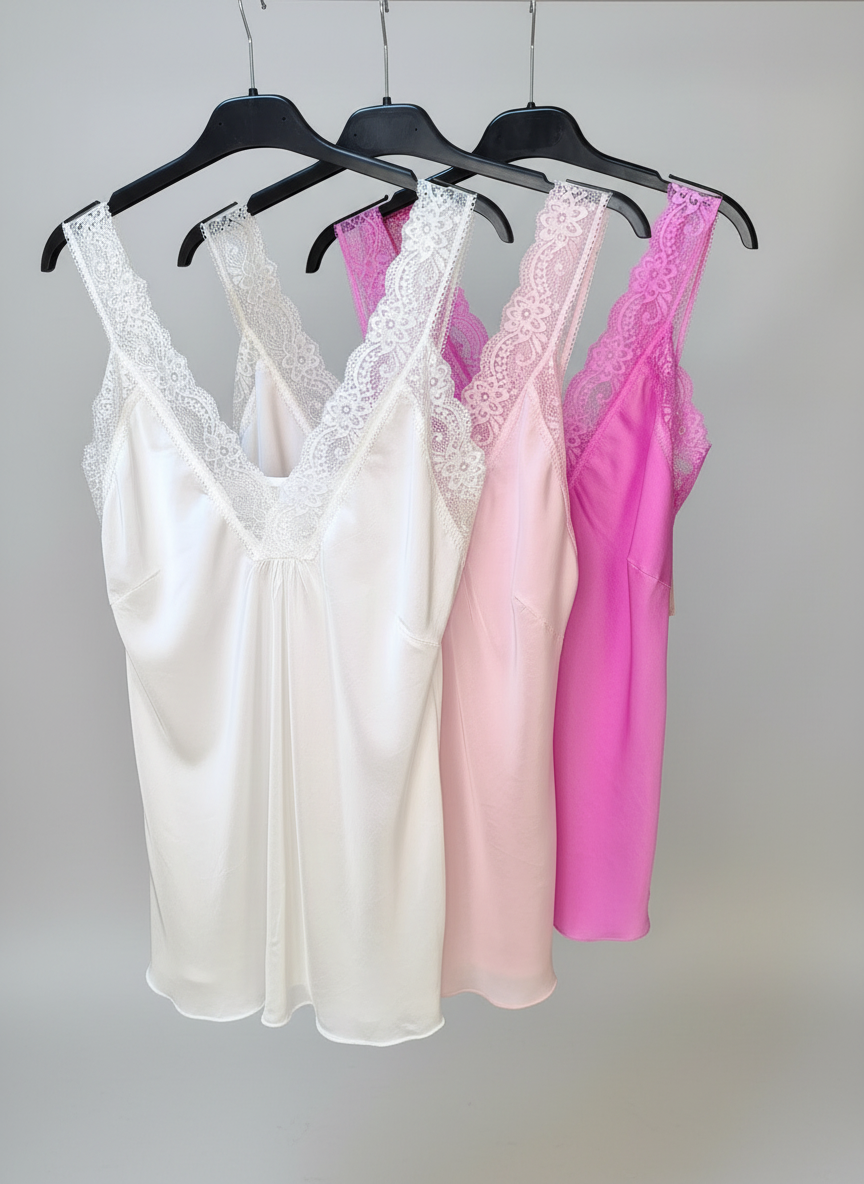 Top mit Spitze und V-Ausschnitt in 5 Farben (36-42)