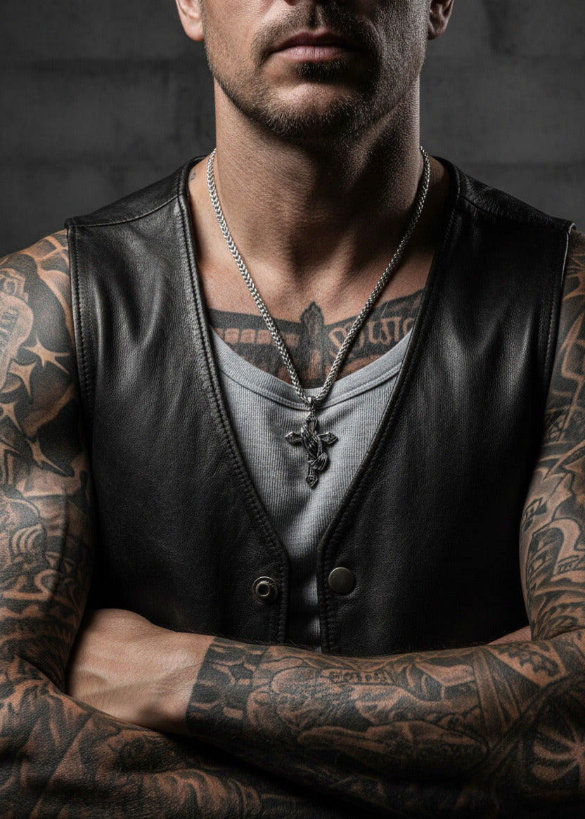 Edelstahl Kreuzkette