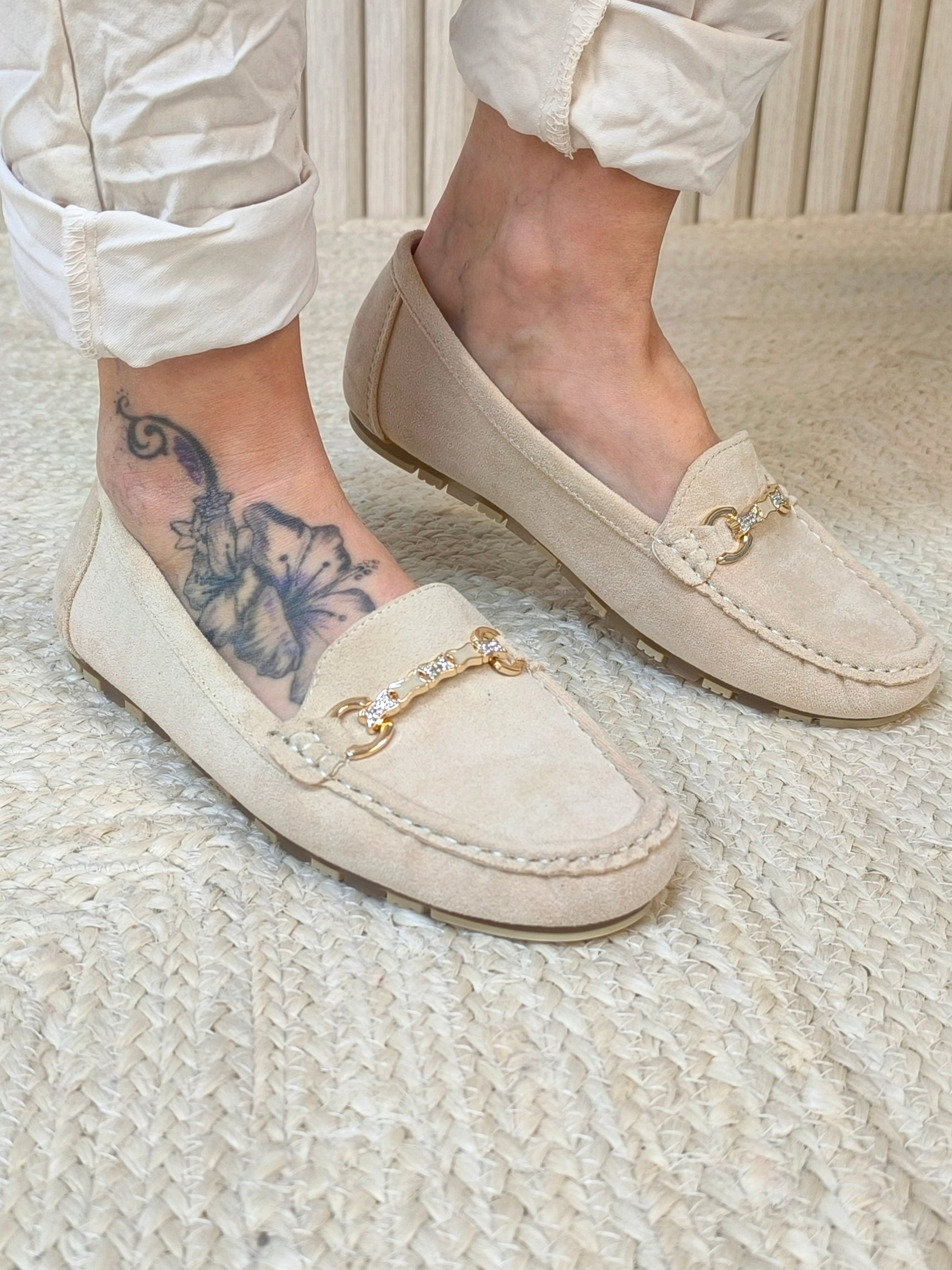 Mokassins/Ballerinas beige Gr. 36-41
