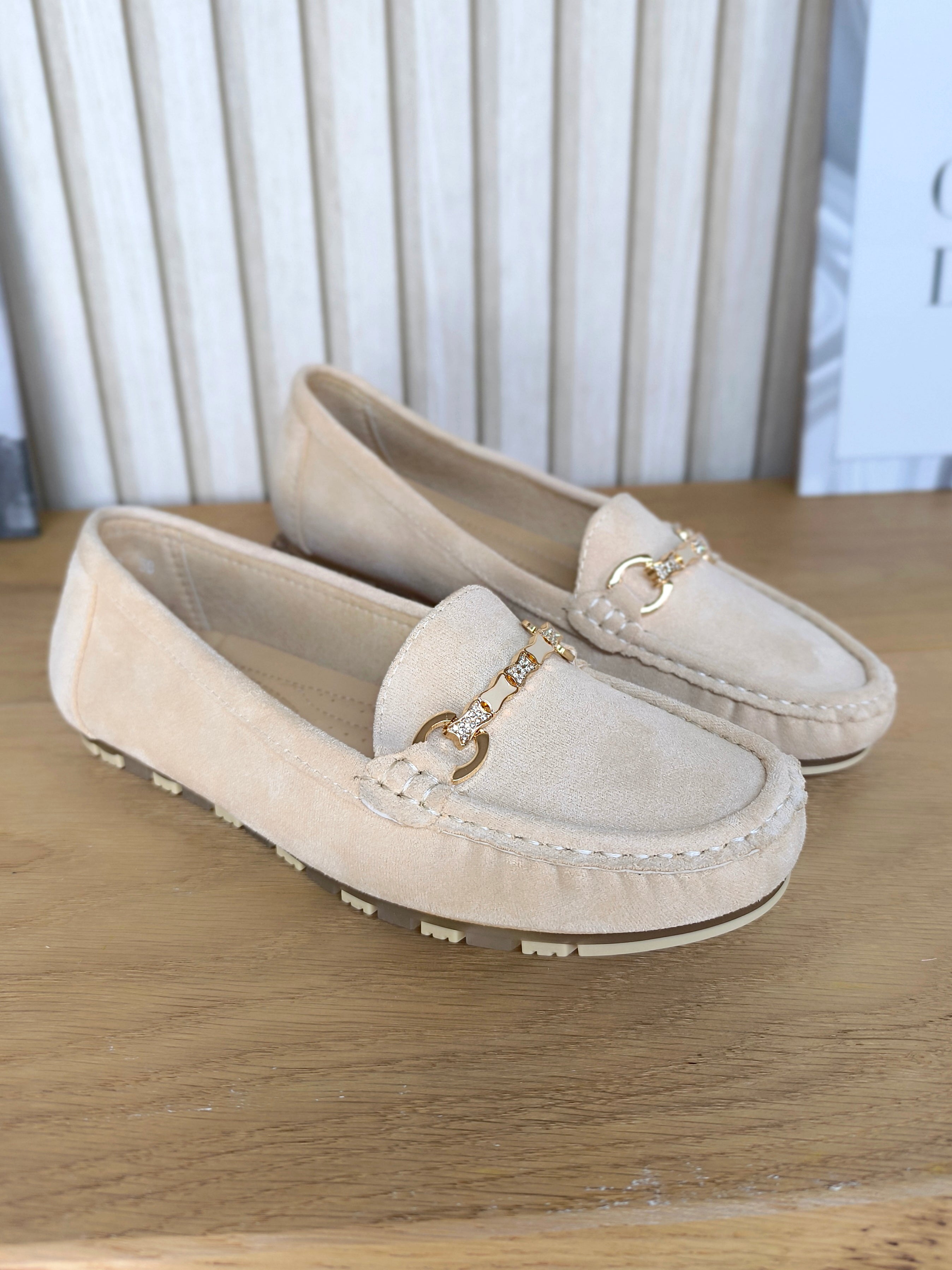 Mokassins/Ballerinas beige Gr. 36-41