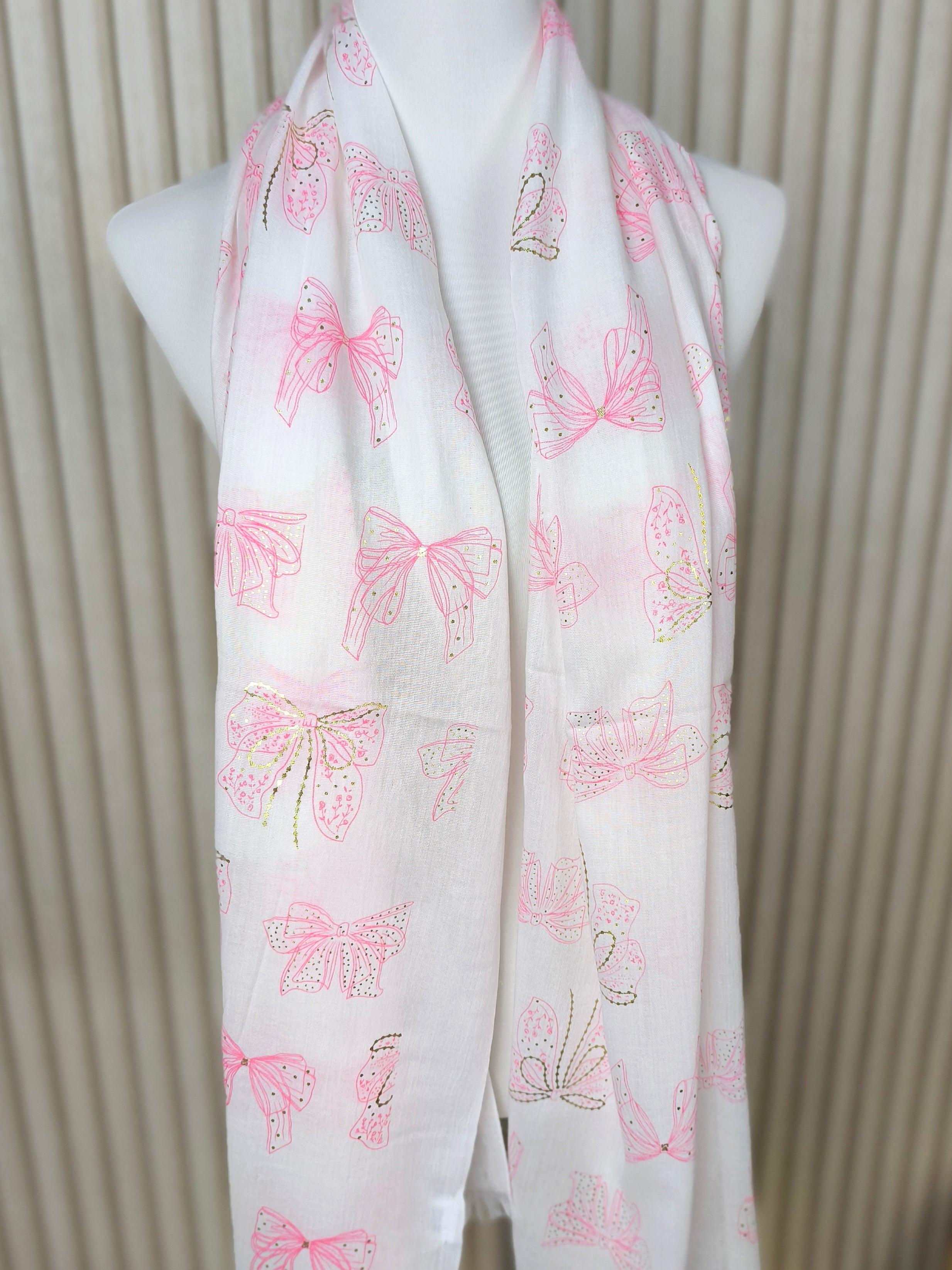 Leichtes Halstuch weiß/rosa