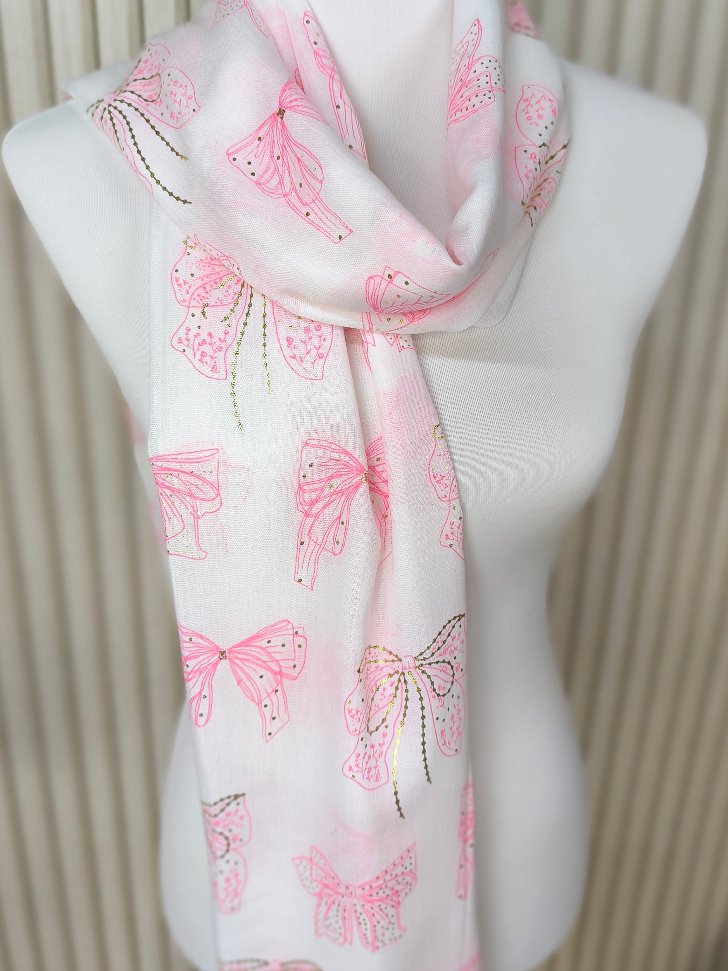 Leichtes Halstuch weiß/rosa