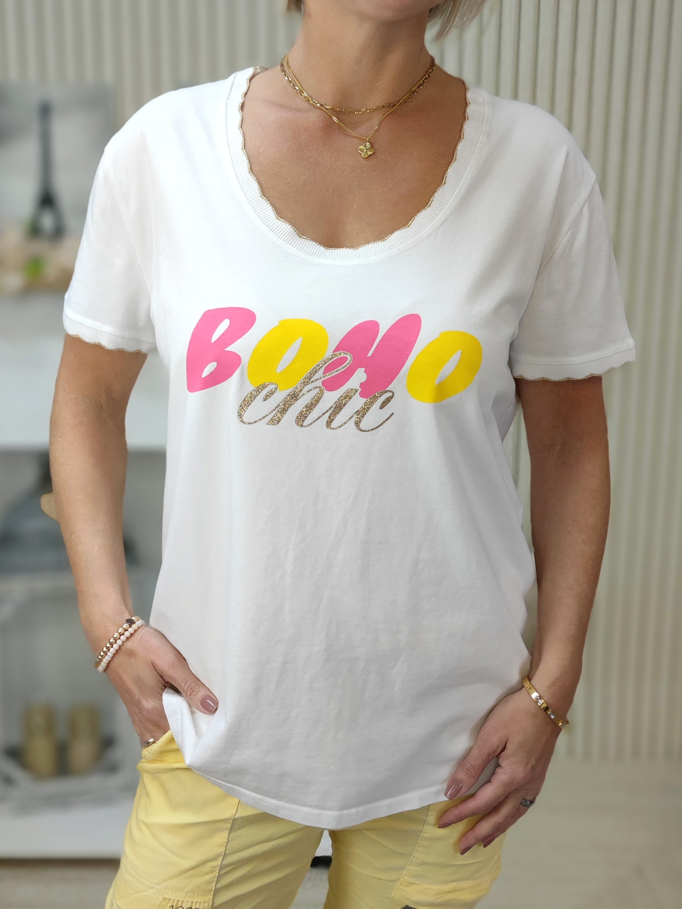 T-Shirt "Boho" weiss (36-42)