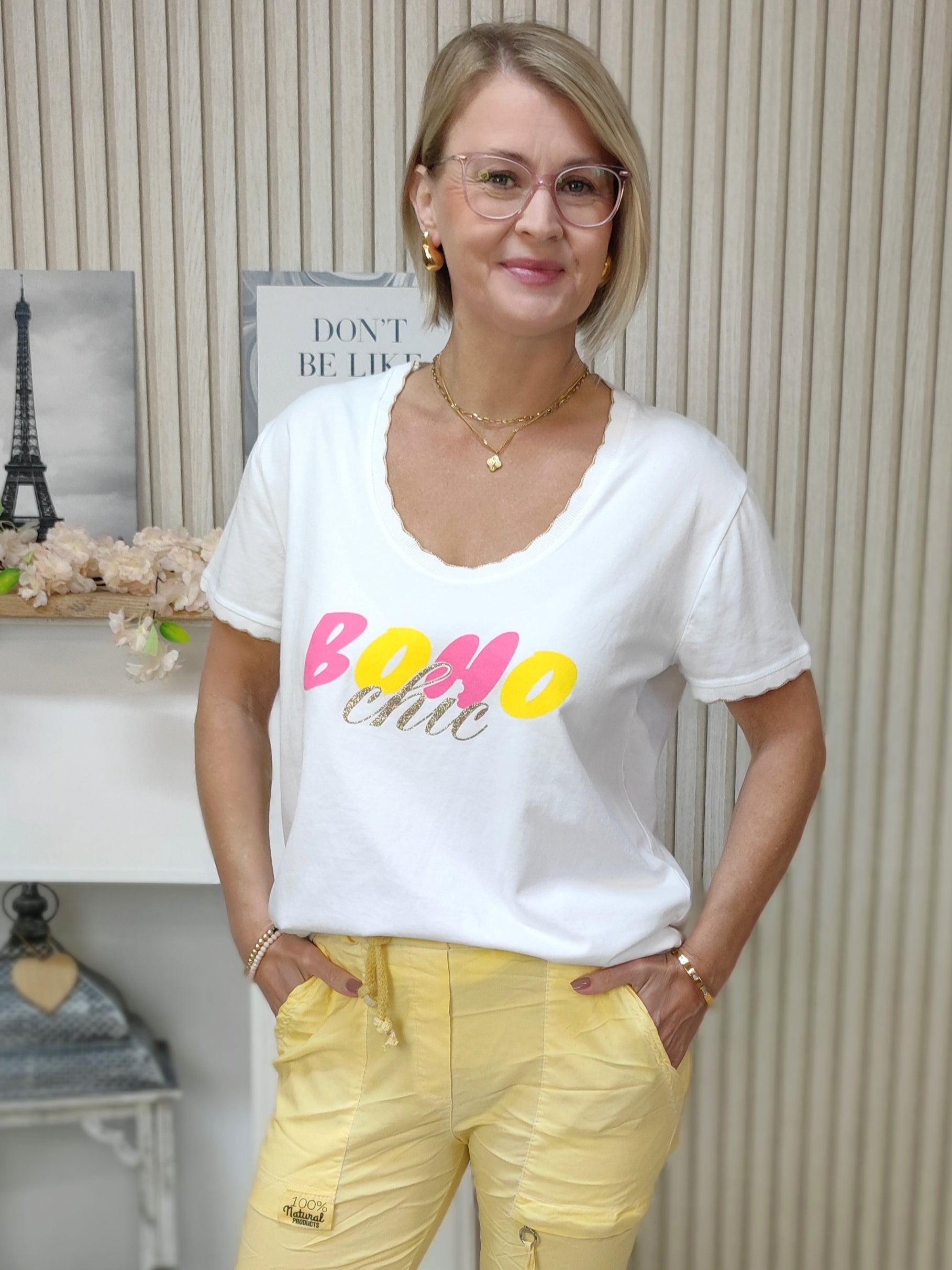 T-Shirt "Boho" weiss (36-42)