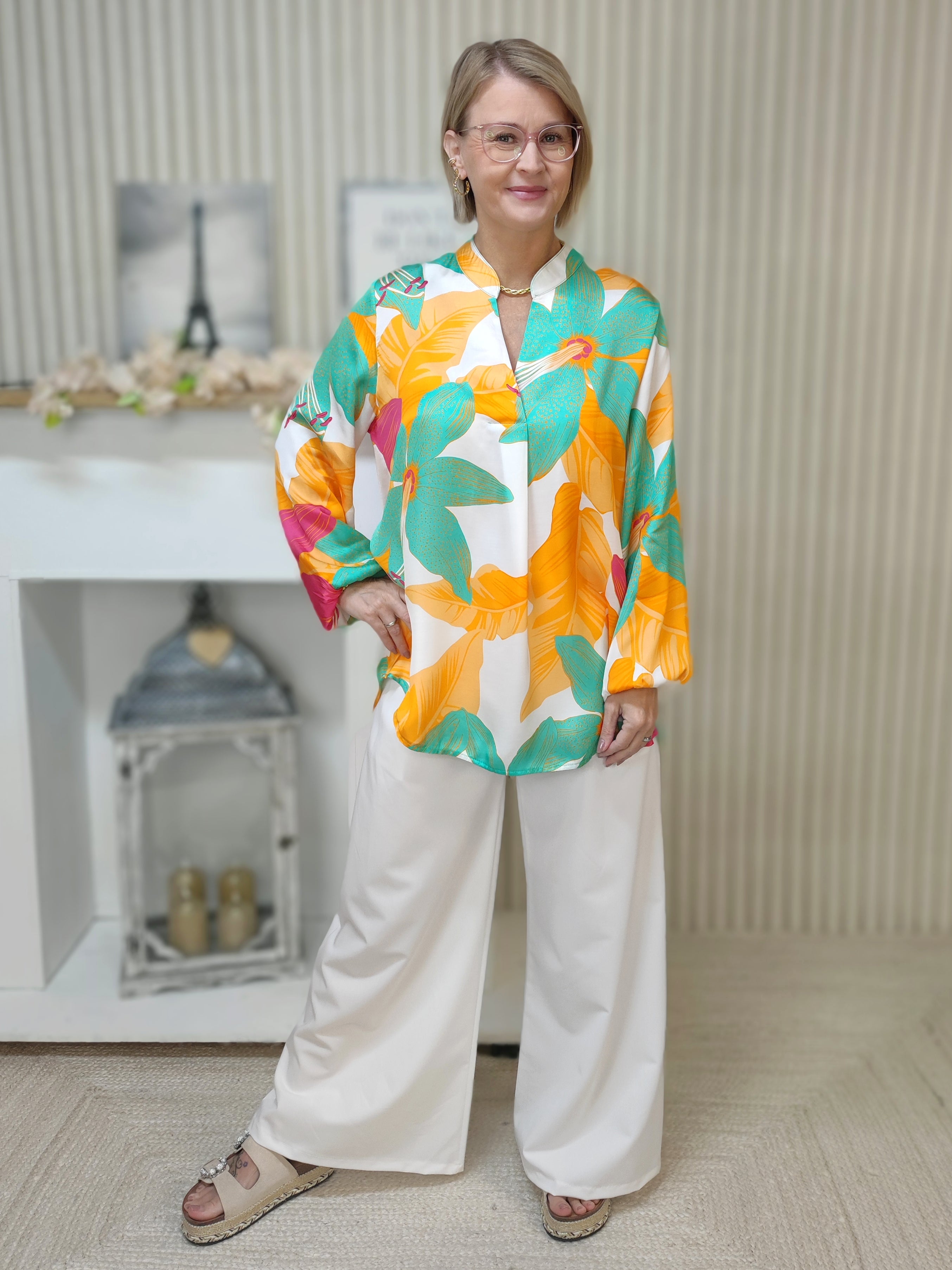 Gemusterte Bluse "Lilly" (38-42)
