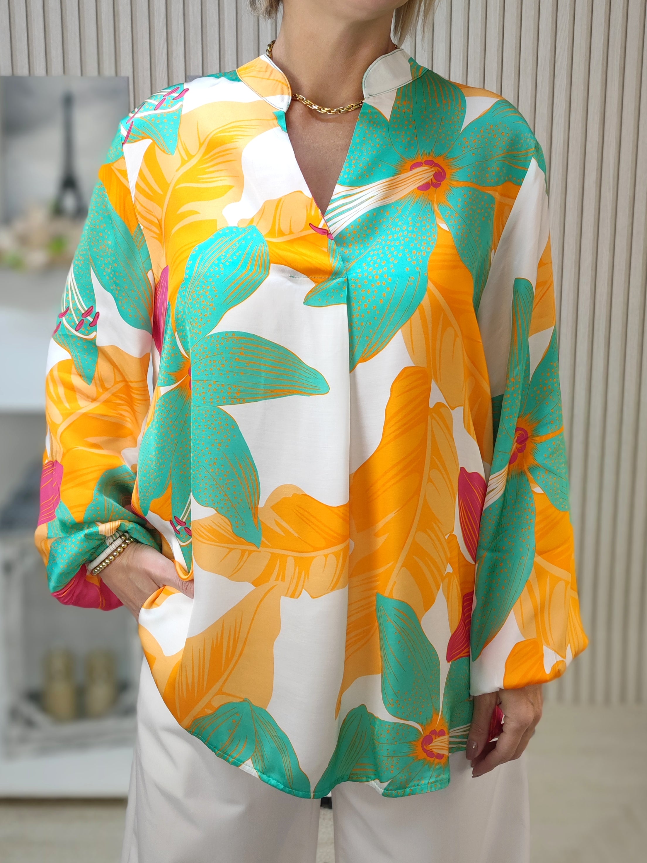Gemusterte Bluse "Lilly" (38-42)