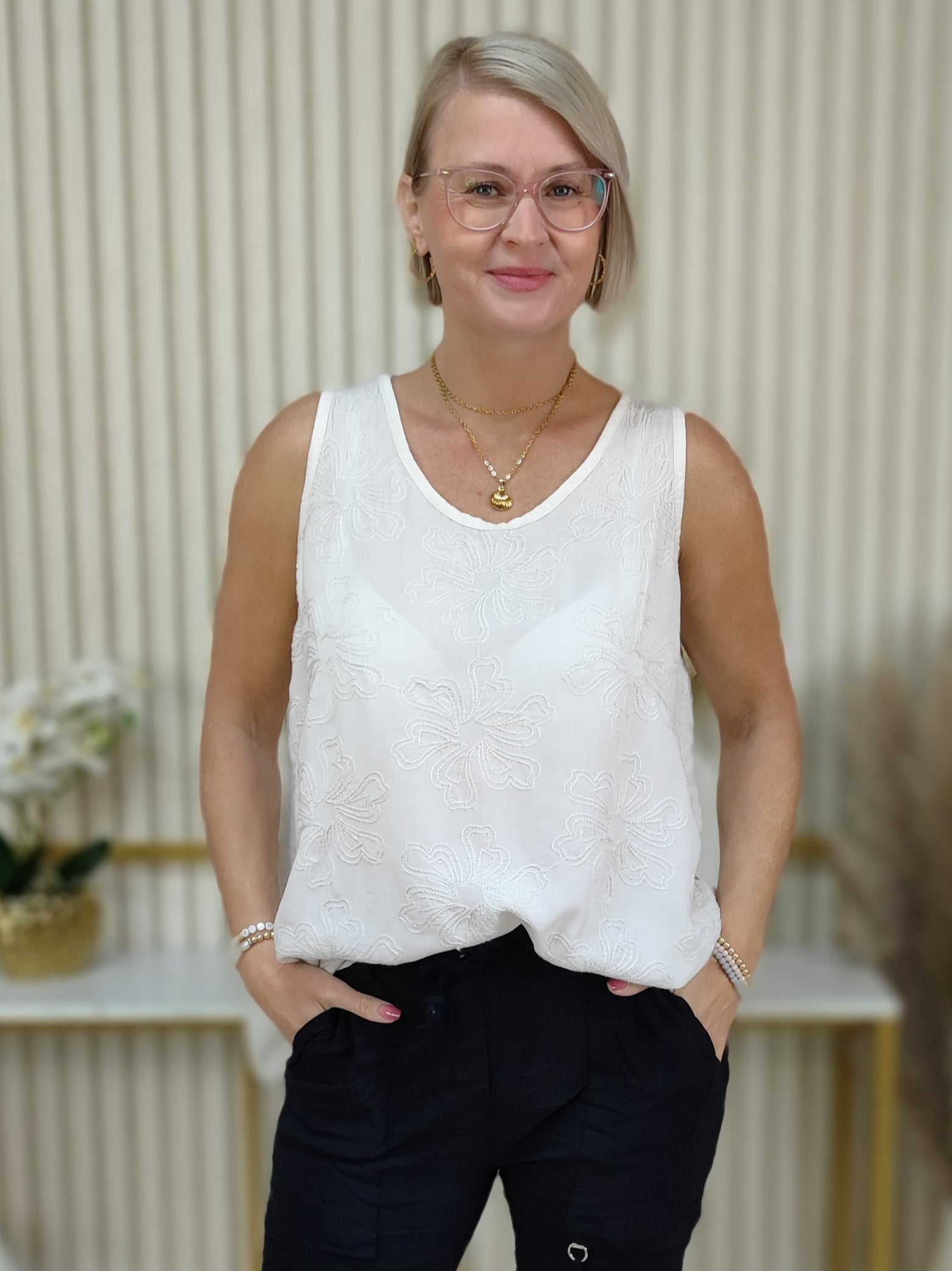 Blusen - Top "Rita" wollweiss (40-42/44)