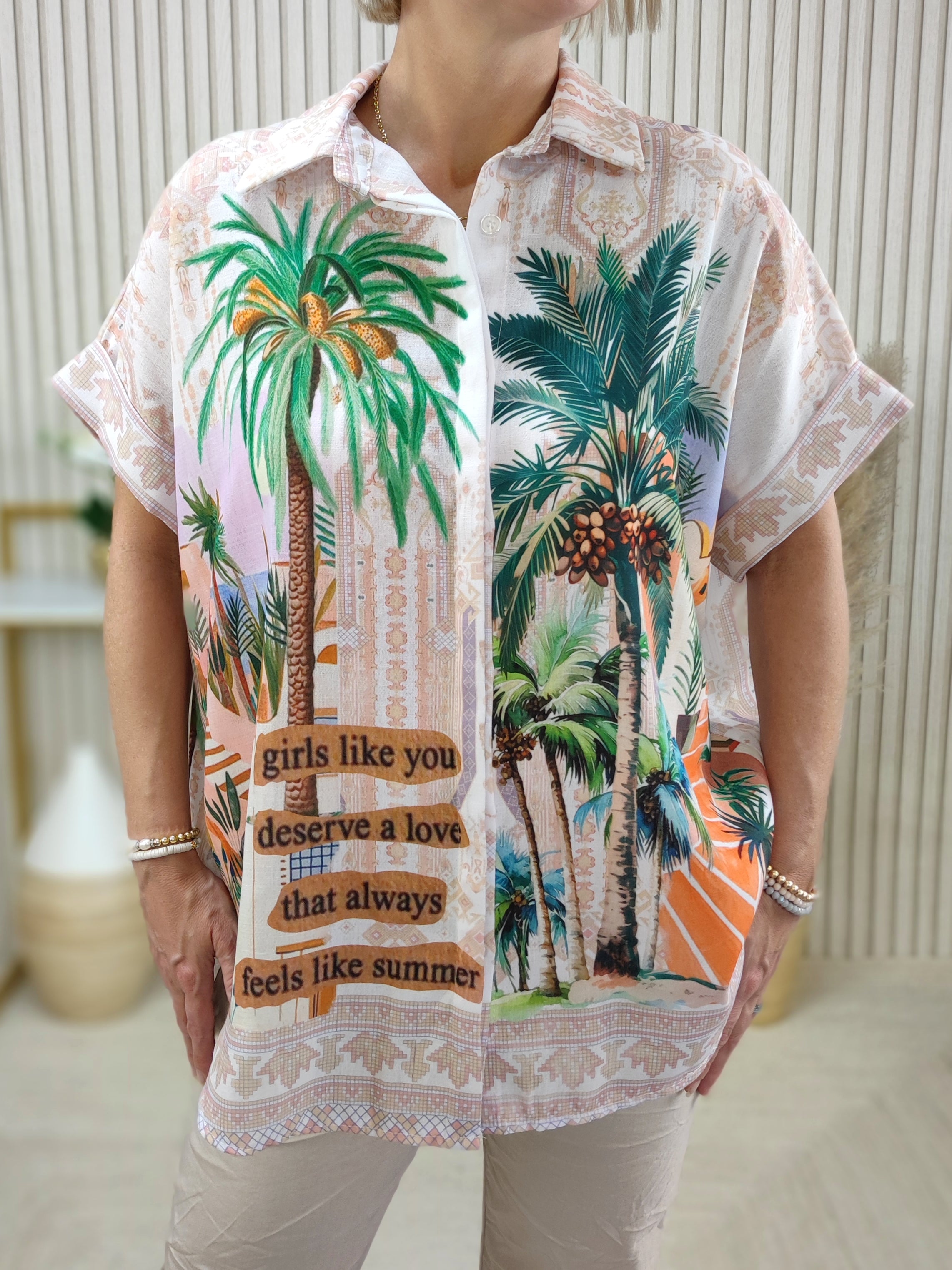 Bluse "Teneriffa" weiss/mehrfarbig (38-44/46)