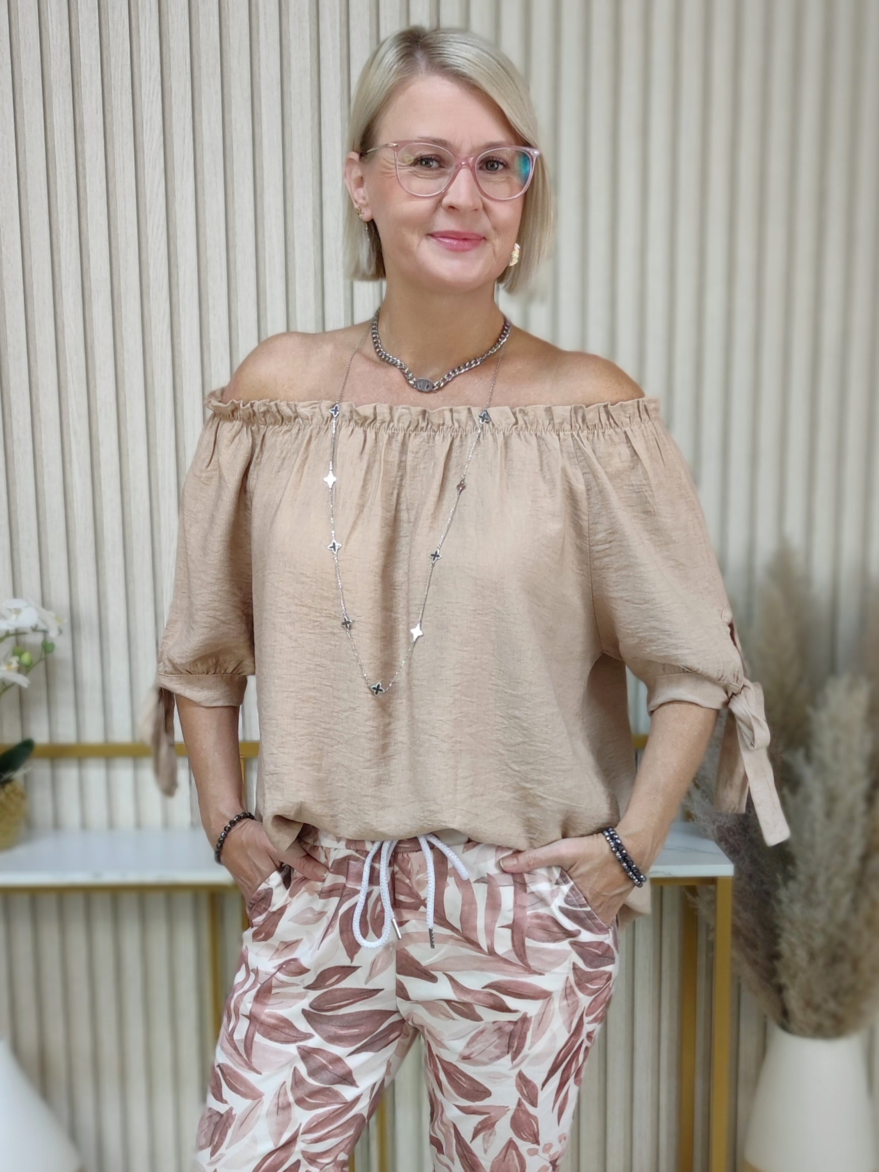Carmenbluse Camel (38-42/44)