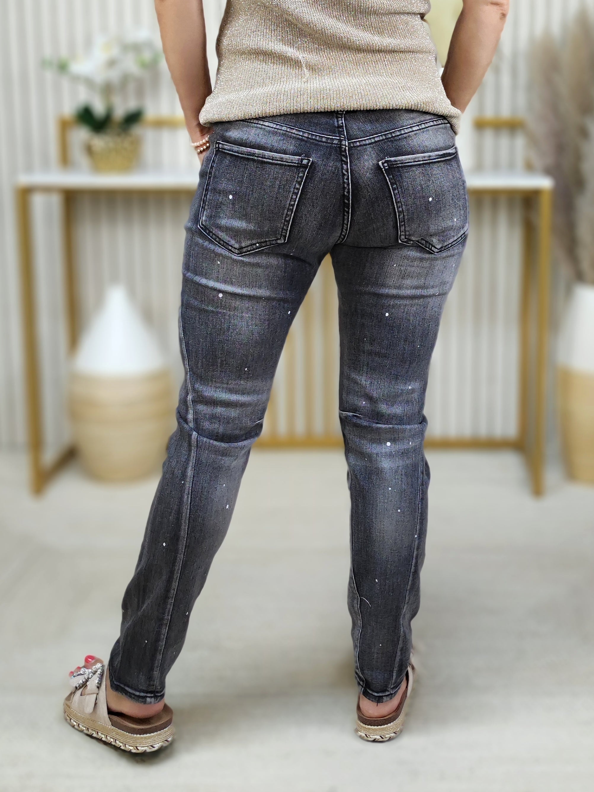 Jeanshose "Skull" anthrazit (S/M/L/XL)