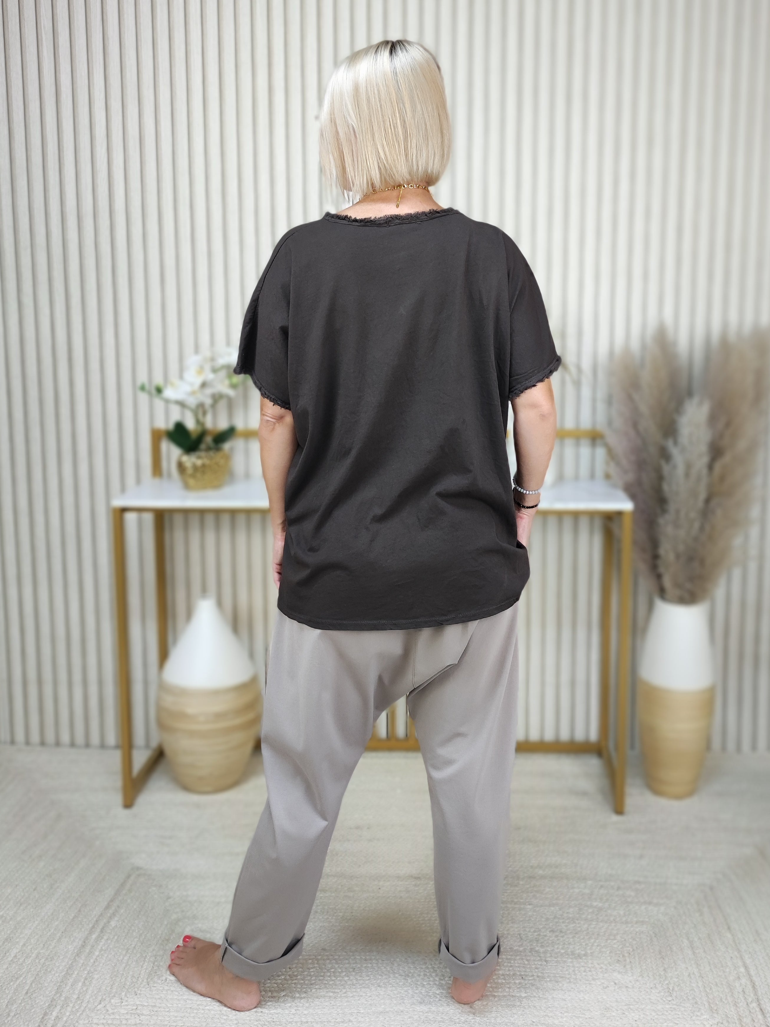 T-Shirt "Palm" Dunkelbraun (40-44)