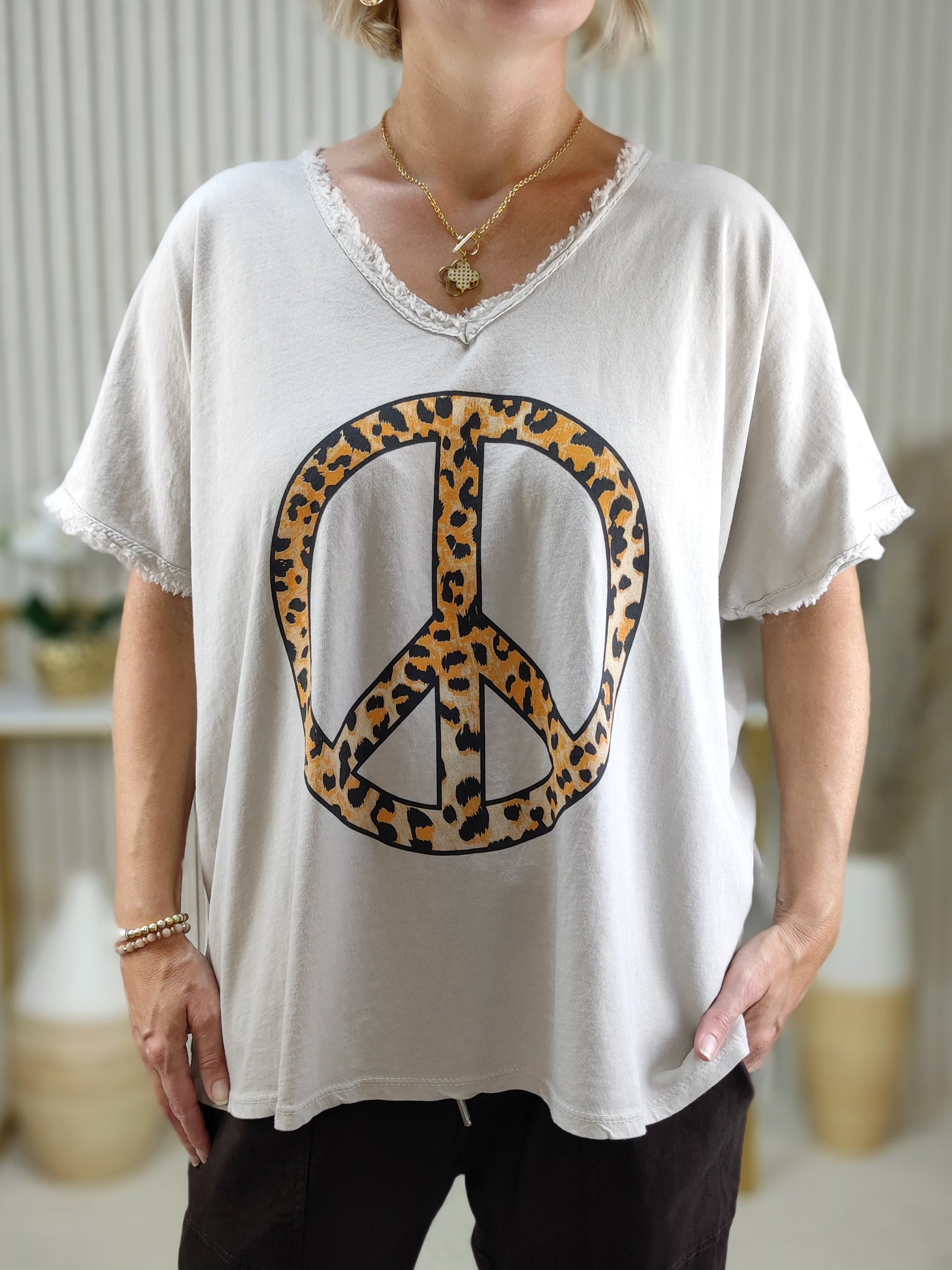 T-Shirt "Peace" beige (40-44)