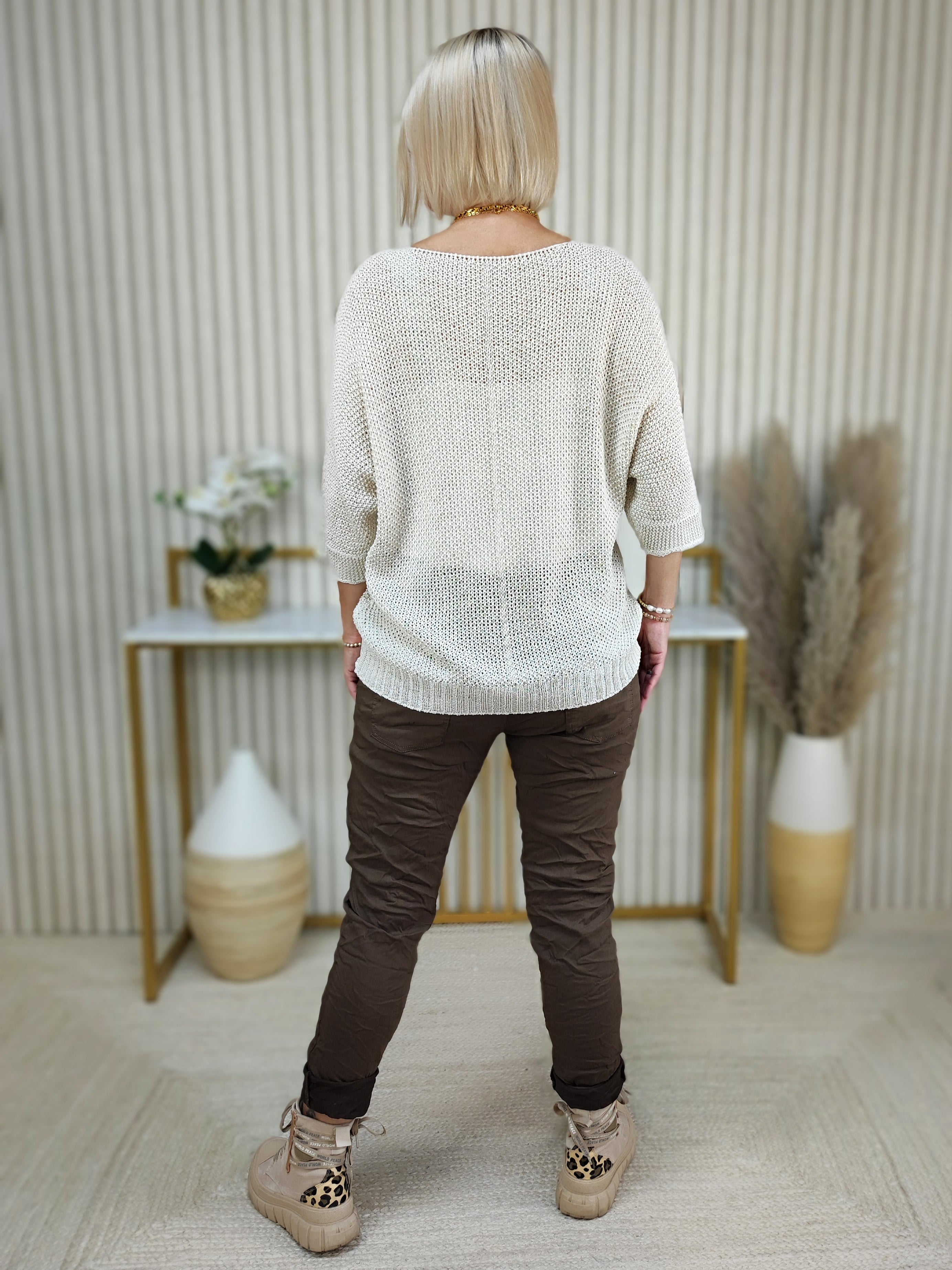 Leichter Strickpulli beige (36-42)