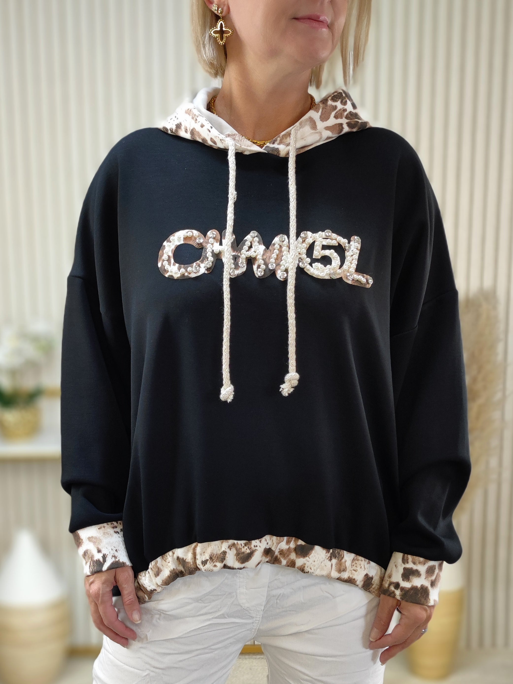 Sweatshirt "Pearl" schwarz (38-42)