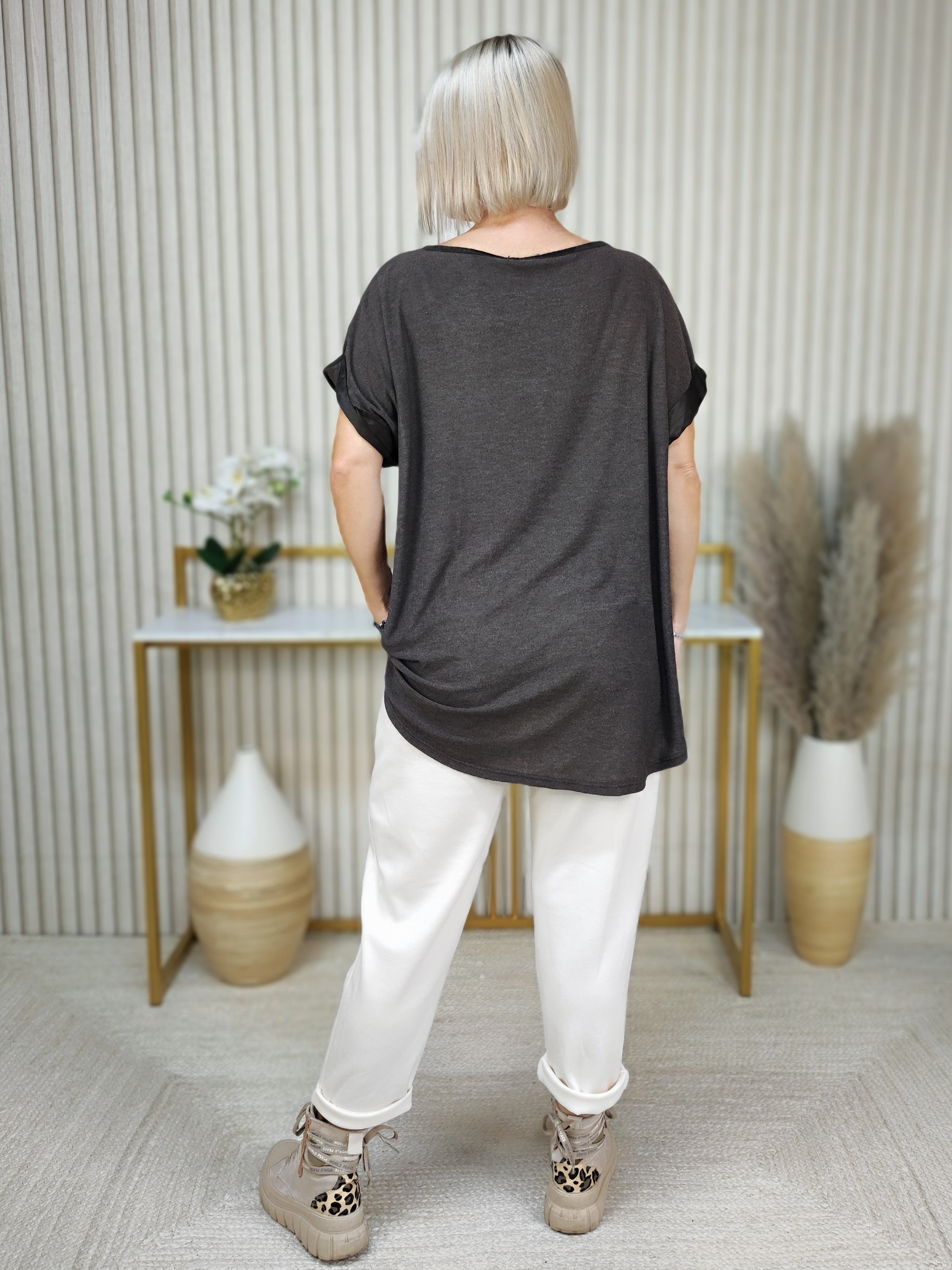 Basic T-Shirt schokobraun (40-44)