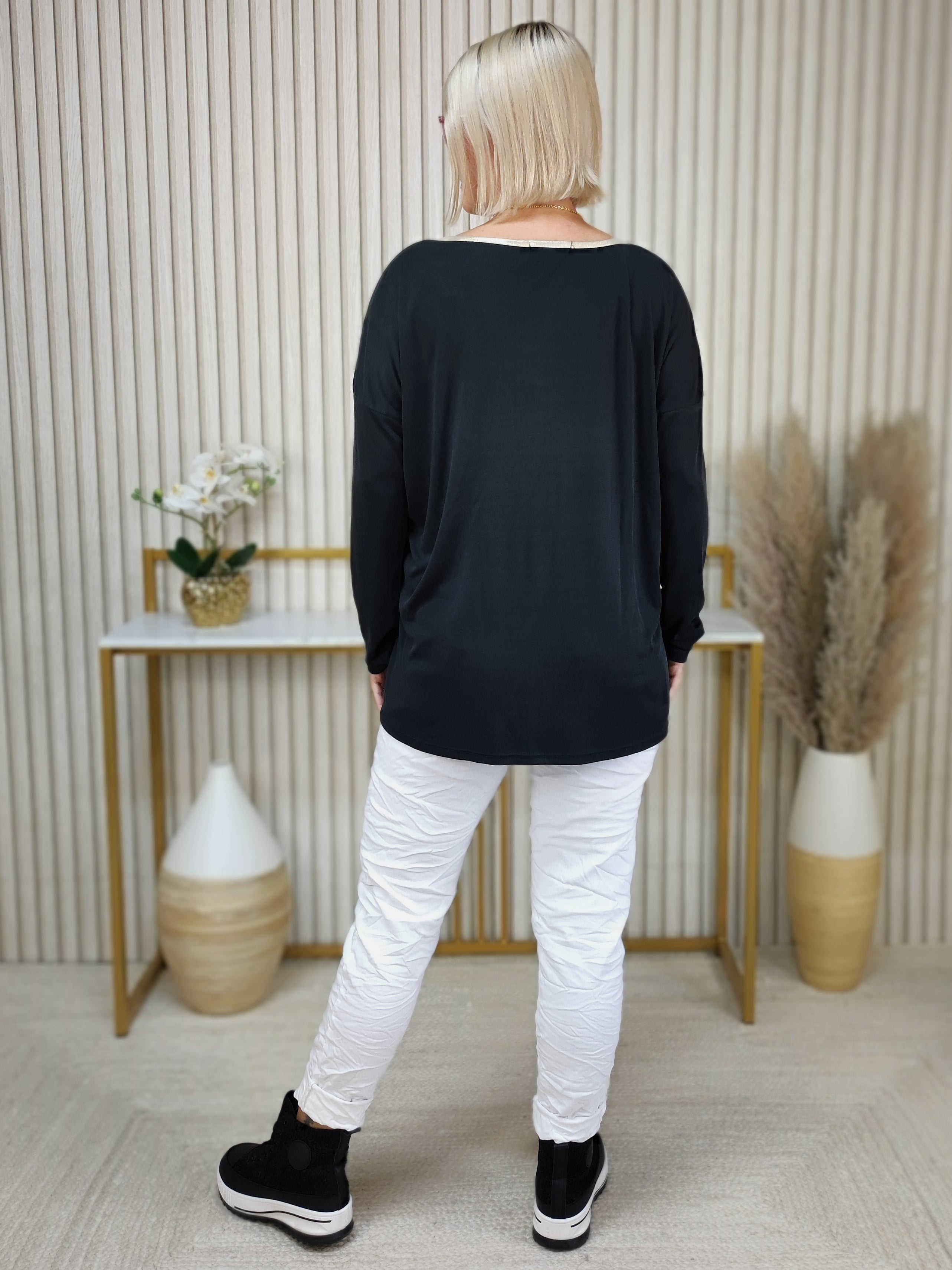 Langarmshirt "Chic" schwarz (36-42/44)