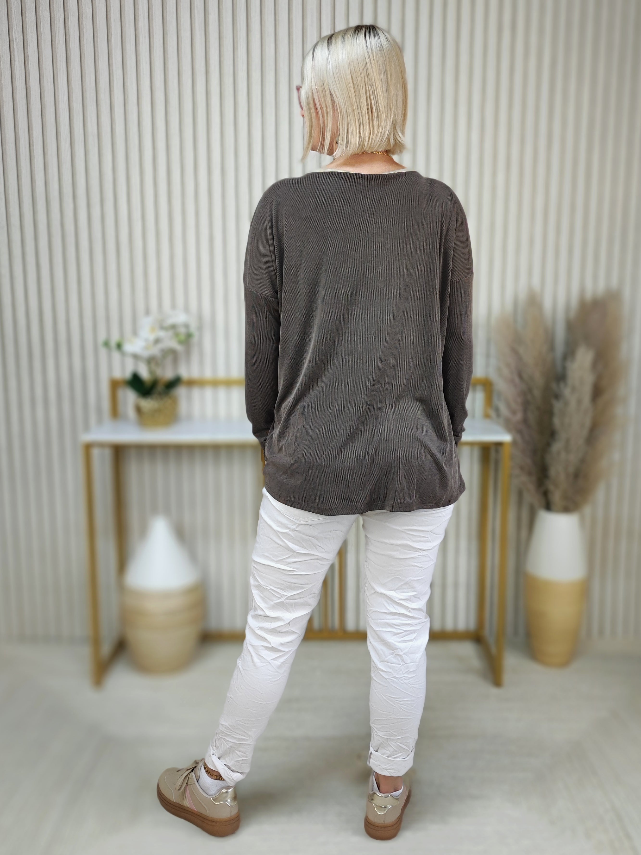 Langarmshirt "Chic" schoko (36-42/44)