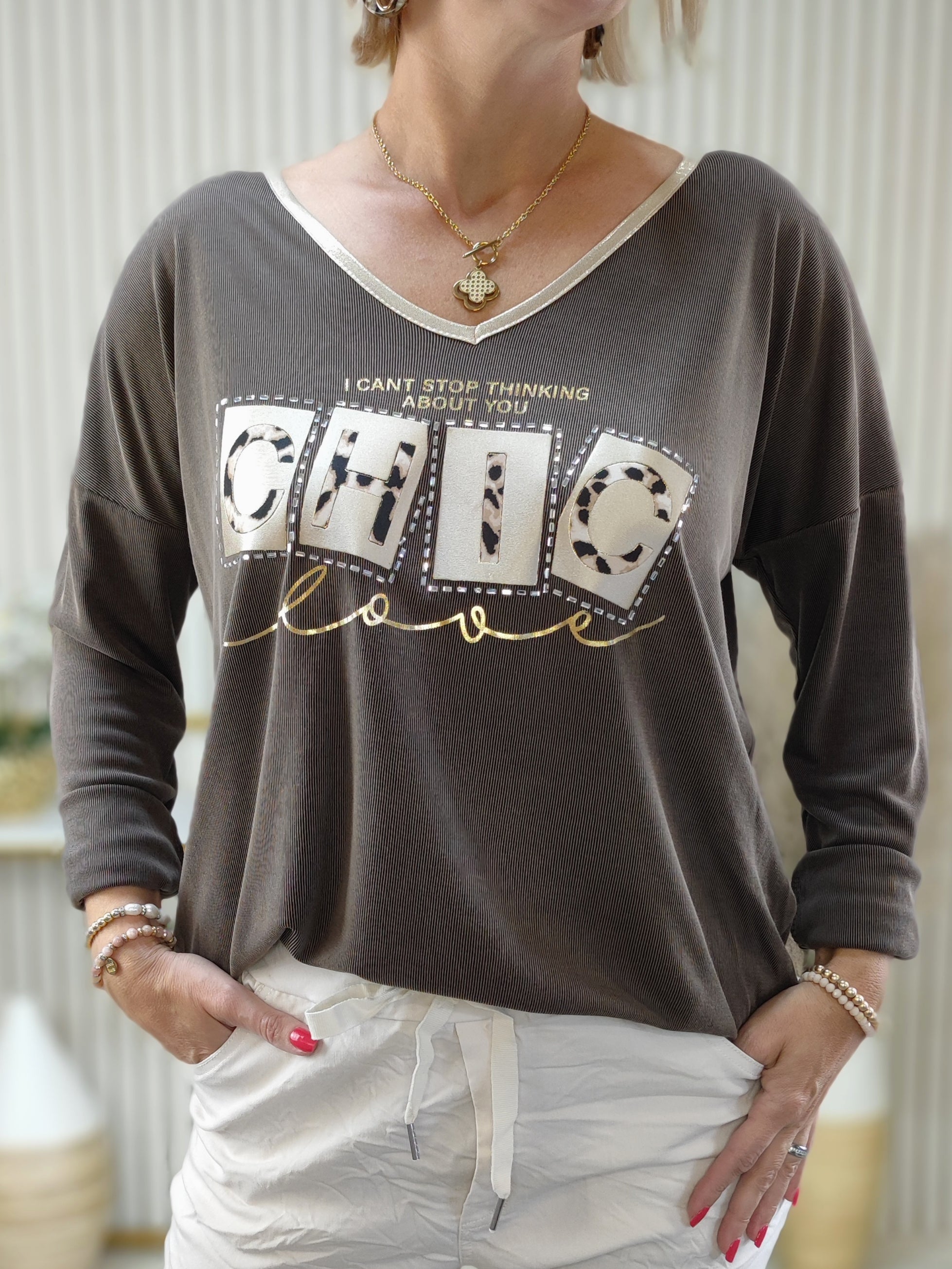 Langarmshirt "Chic" schoko (36-42/44)